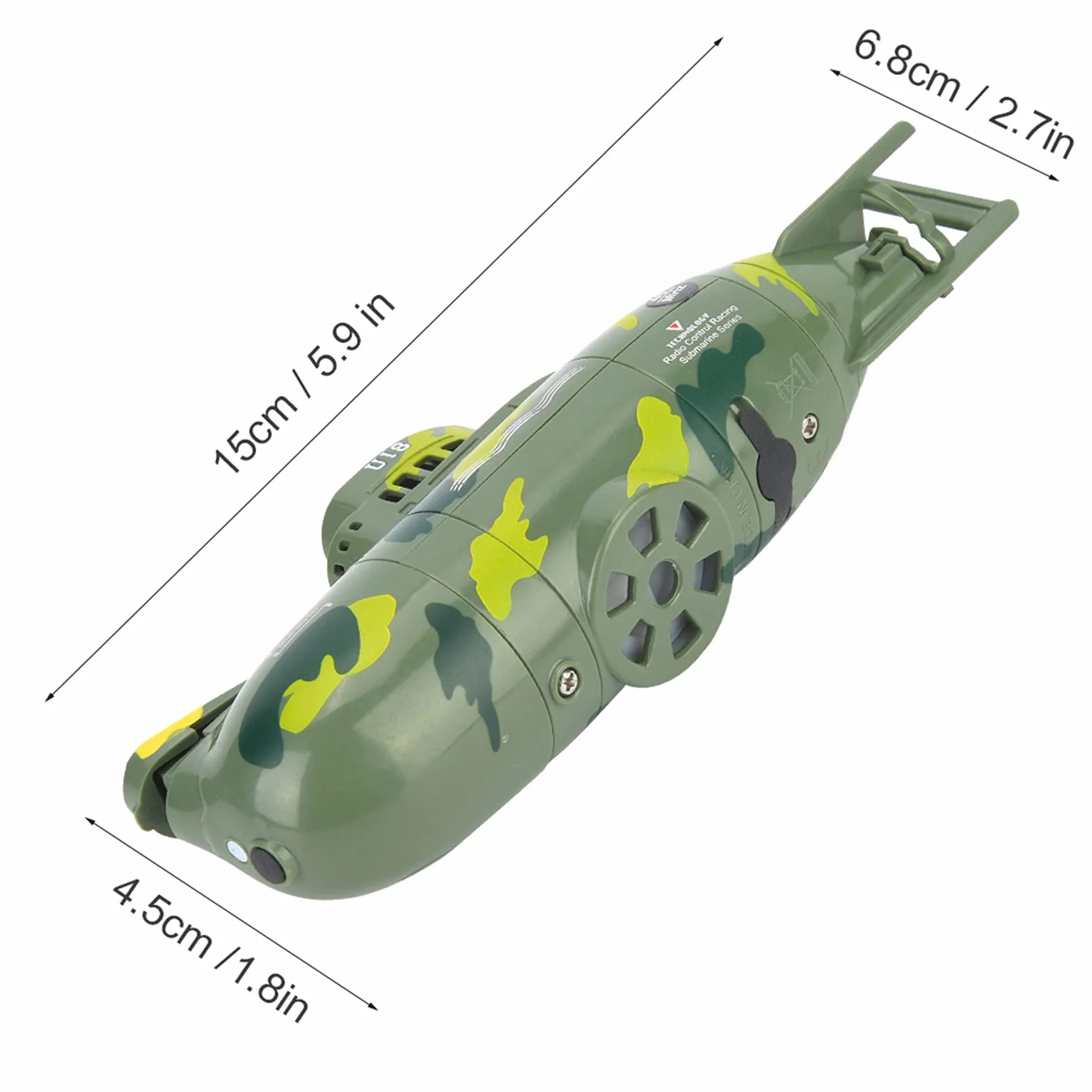 Alomejor Mini Juguete Modelo De Simulación, Juguete Submarino Teledirigido Eléctrico del Barco Submarino RC Militar De 6 Canales