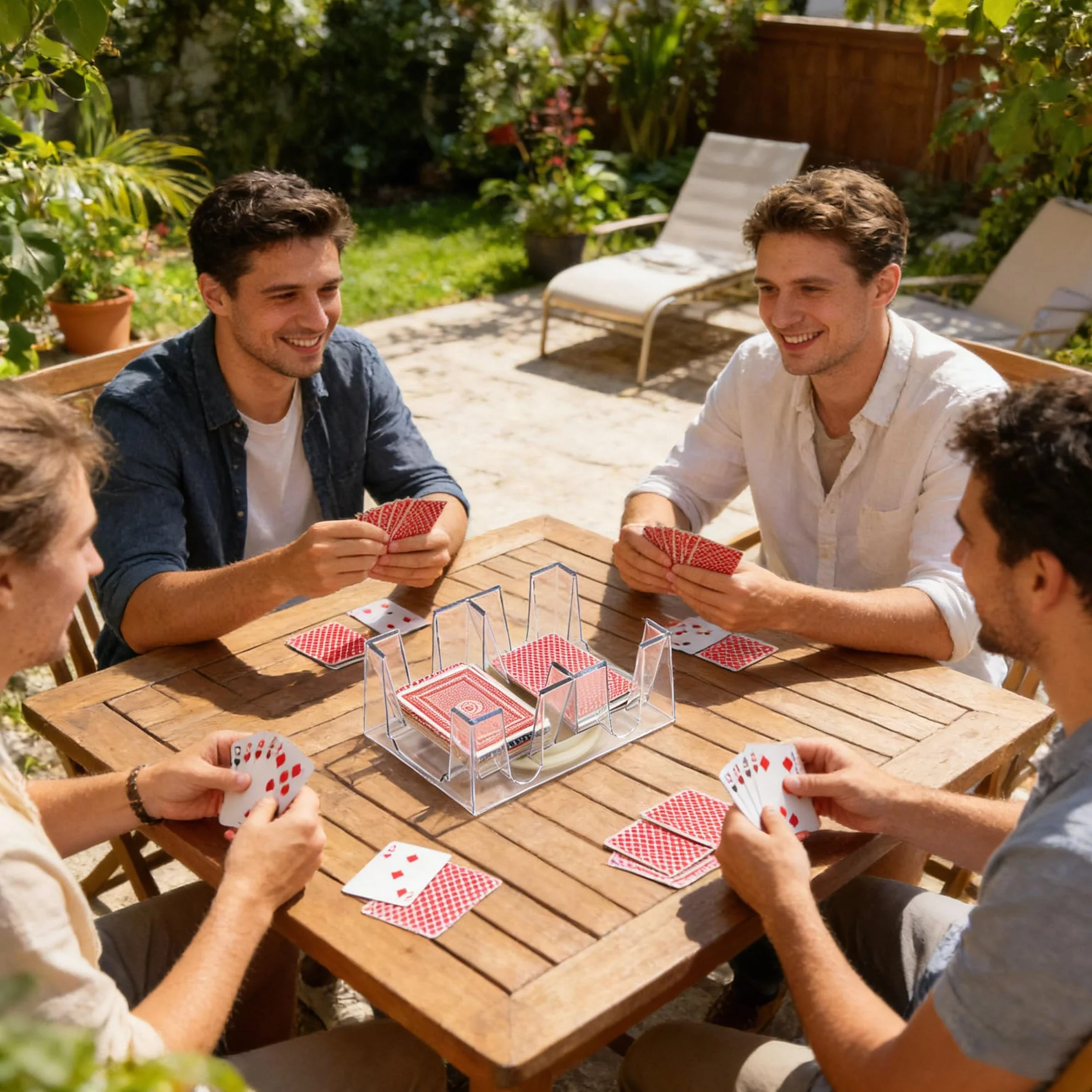 Bandeja giratoria para Naipes, Bandeja de Cartas de Juego, Poner 12 póquer, Transparente, Accesorios para Juegos de Cartas, Apto para Juegos de Mesa con Cartas