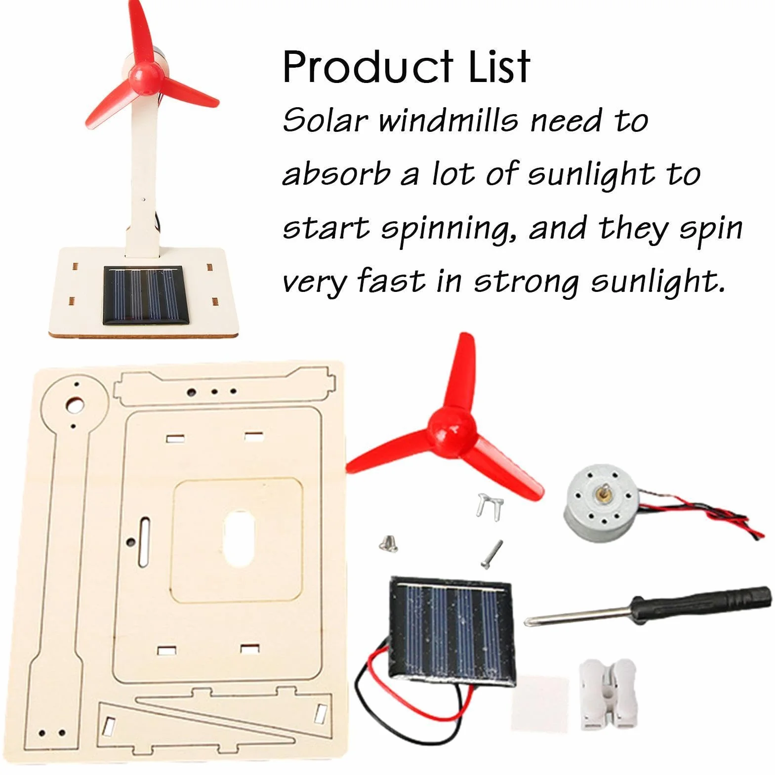 Modelo De Molino De Viento Solar: Giratorio Compacto De Bricolaje, Demostración De Energía Solar, Objeto De Aprendizaje, Educación para Niños, Molinete Decorativo, Diseño De Granja En Casa | U
