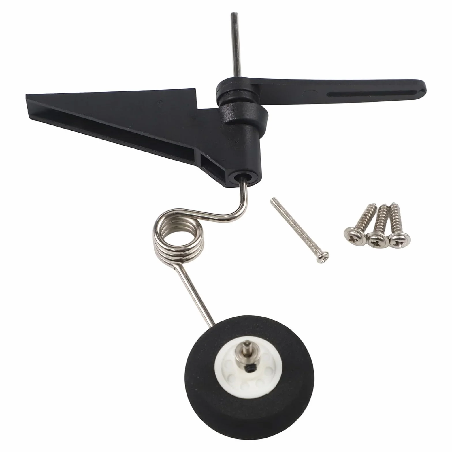 Conjunto de soporte de rueda trasera de avión RC para modelos de ala fija de tamaño 60-120 - Plástico ligero+metal+esponja tren de aterrizaje con apertura de 30 mm, 70 mm