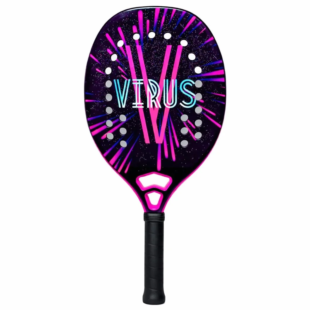 VIRUS Obsession Raqueta Beach Tennis Profesional Carbono 18K Black EVA Soft Balance Medio Spin Control Funda