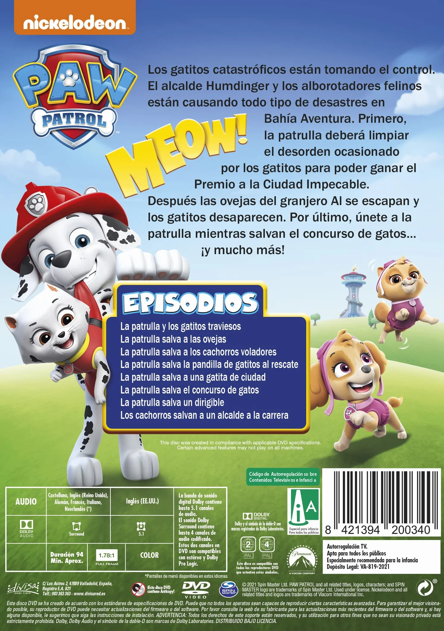 La Patrulla Canina 27 (Paw Patrol) - La Patrulla Salva a los Gatitos Catastróficos (DVD)