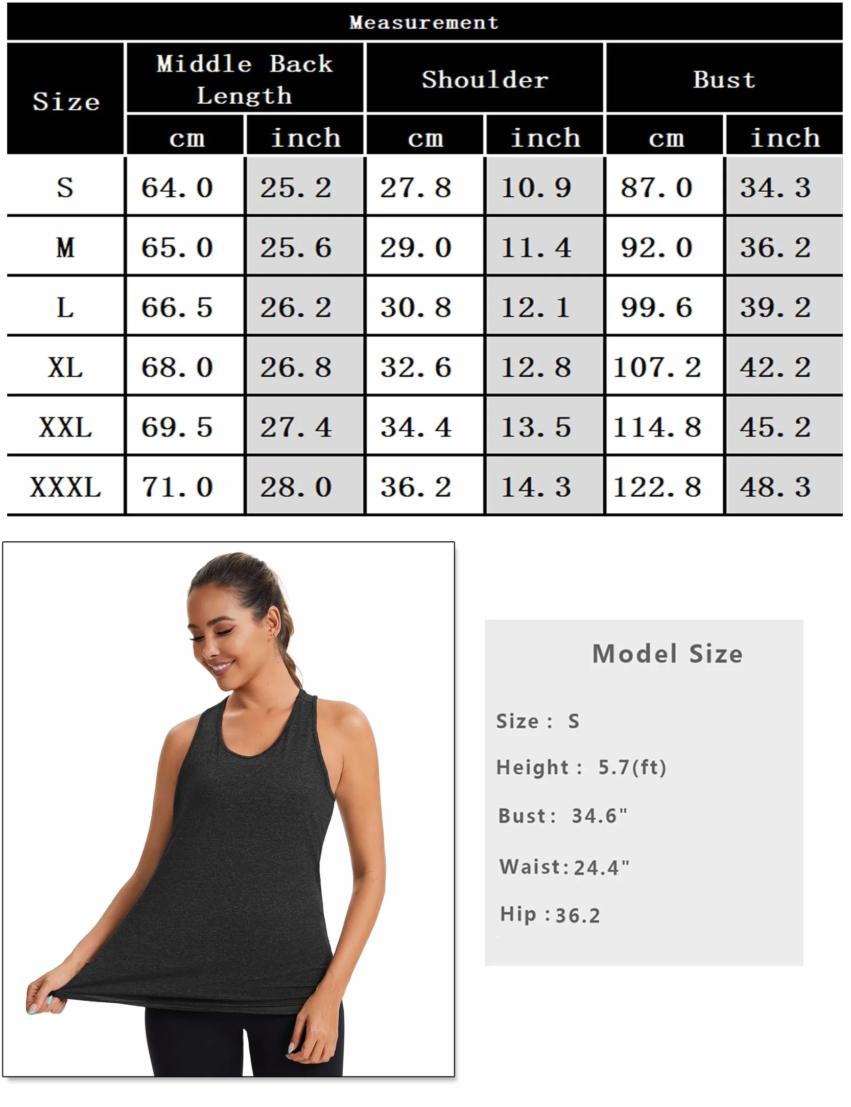 Gyabnw Camiseta Tirantes Mujer Deportiva Sin Mangas Ligero Transpirable Tops Yoga Fitness Correr Cuello Redondo Espalda Abierta
