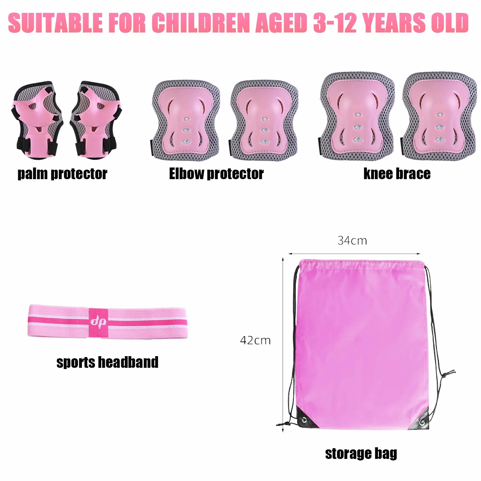 Kids Knee Pads Elbow Pads Wrist Guards Set Protective Gear for Roller Skates Skateboard Bike Age 3-10