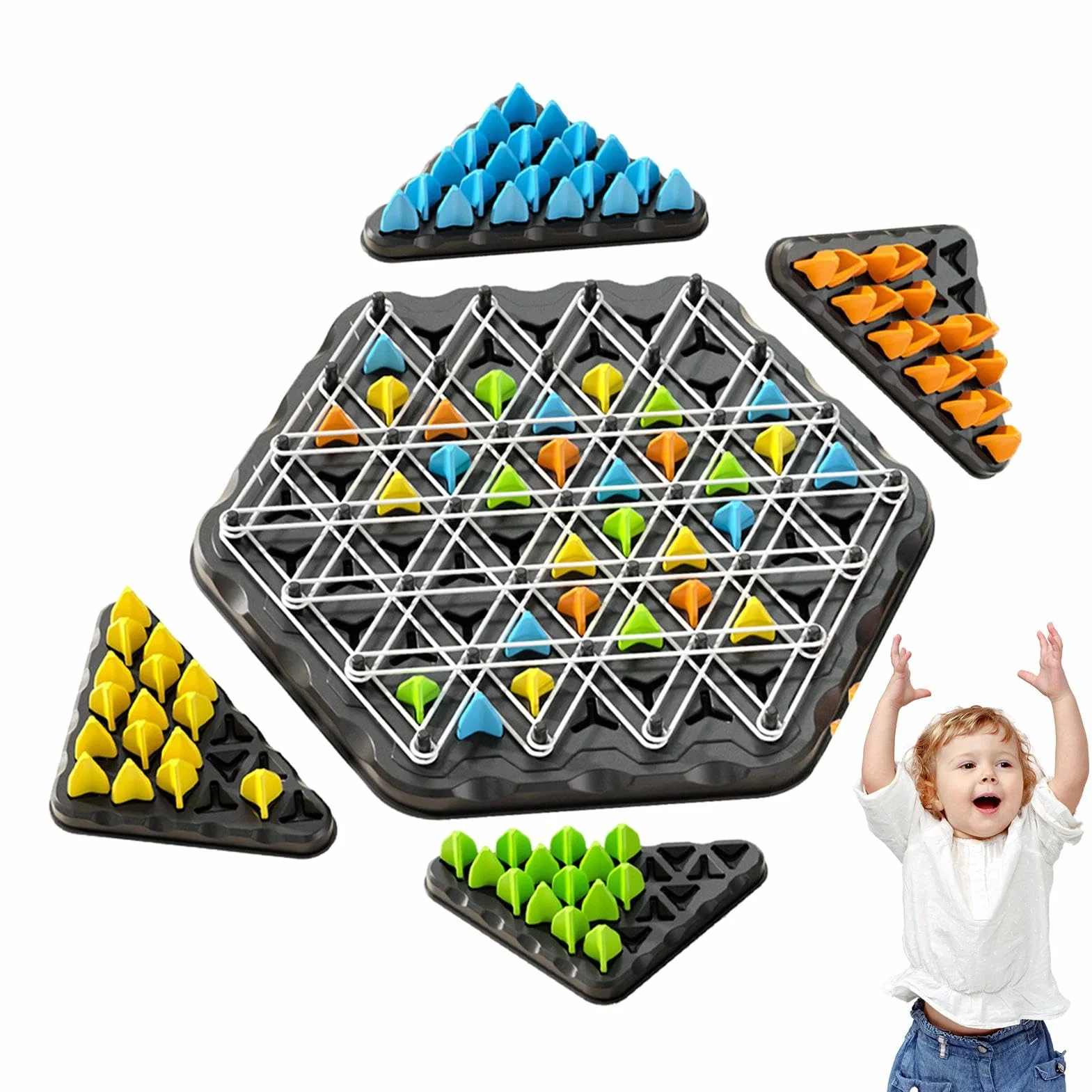 Chain Triangle Chess Game Puzzle Interactive Thinking Toy