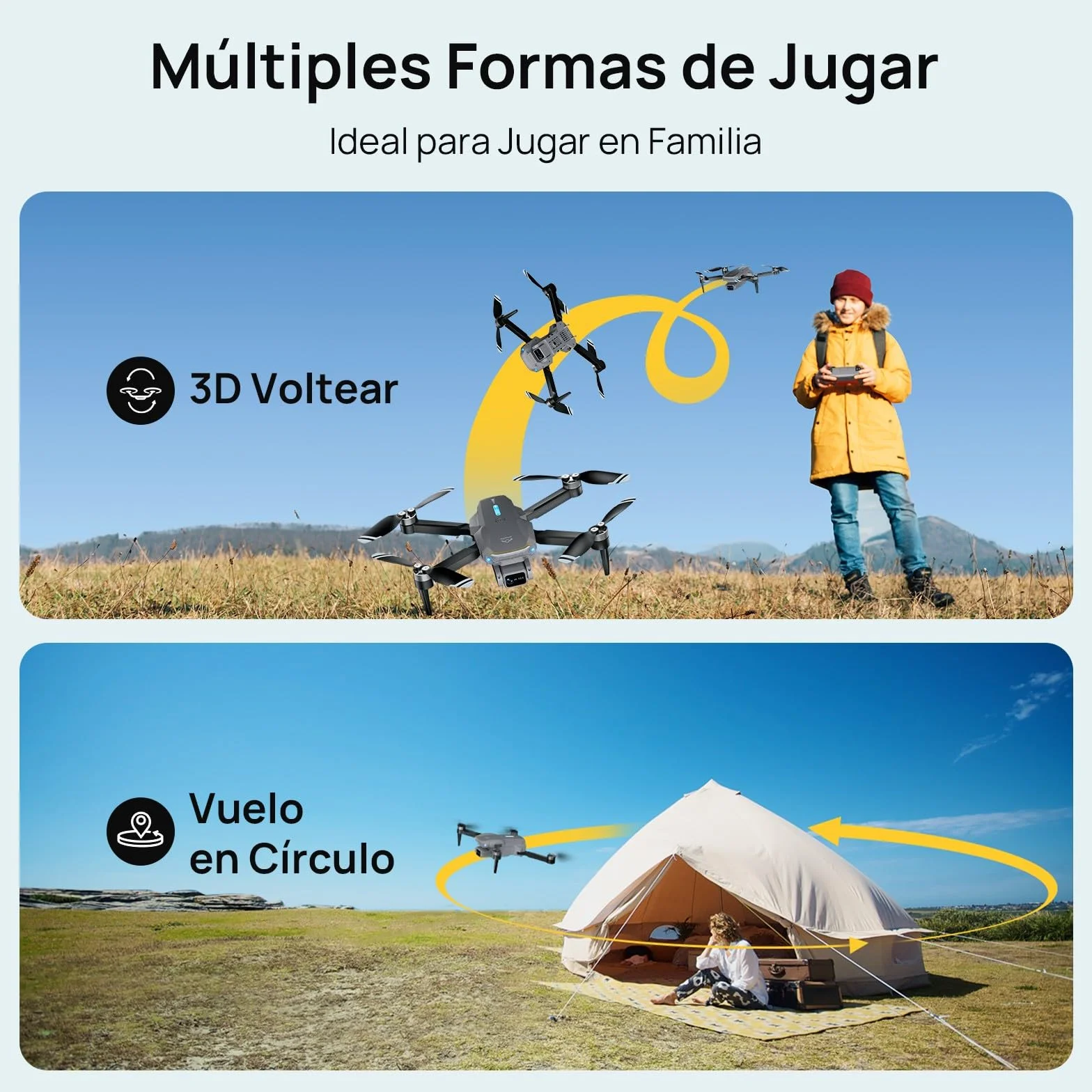 Ameta Drones con Camara 4K para Adultos, S20 Lite Dron para Niños Motor Brushless, Mini Drone FPV con 36min de Vuelo/Altitud Retención/Vuelo Círculo, Juguetes Regalo para Niños, Menos de 249g