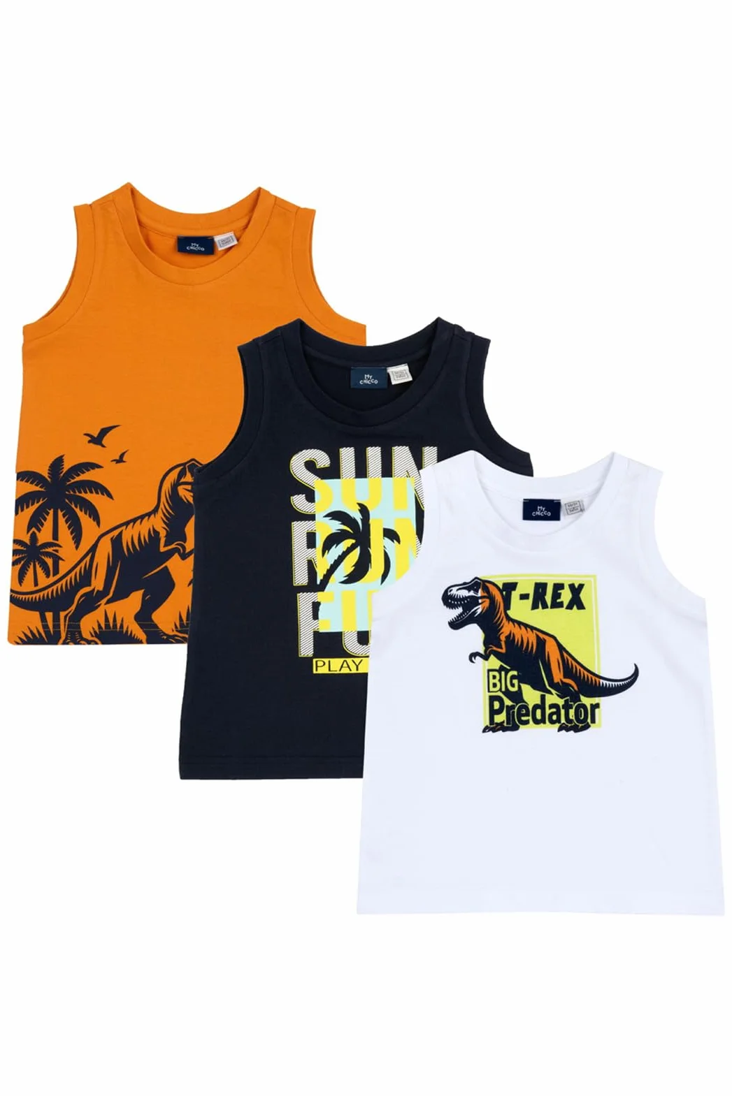 Chicco Set de 3 Camisetas Niño Sin Mangas Algodón Ropa Infantil