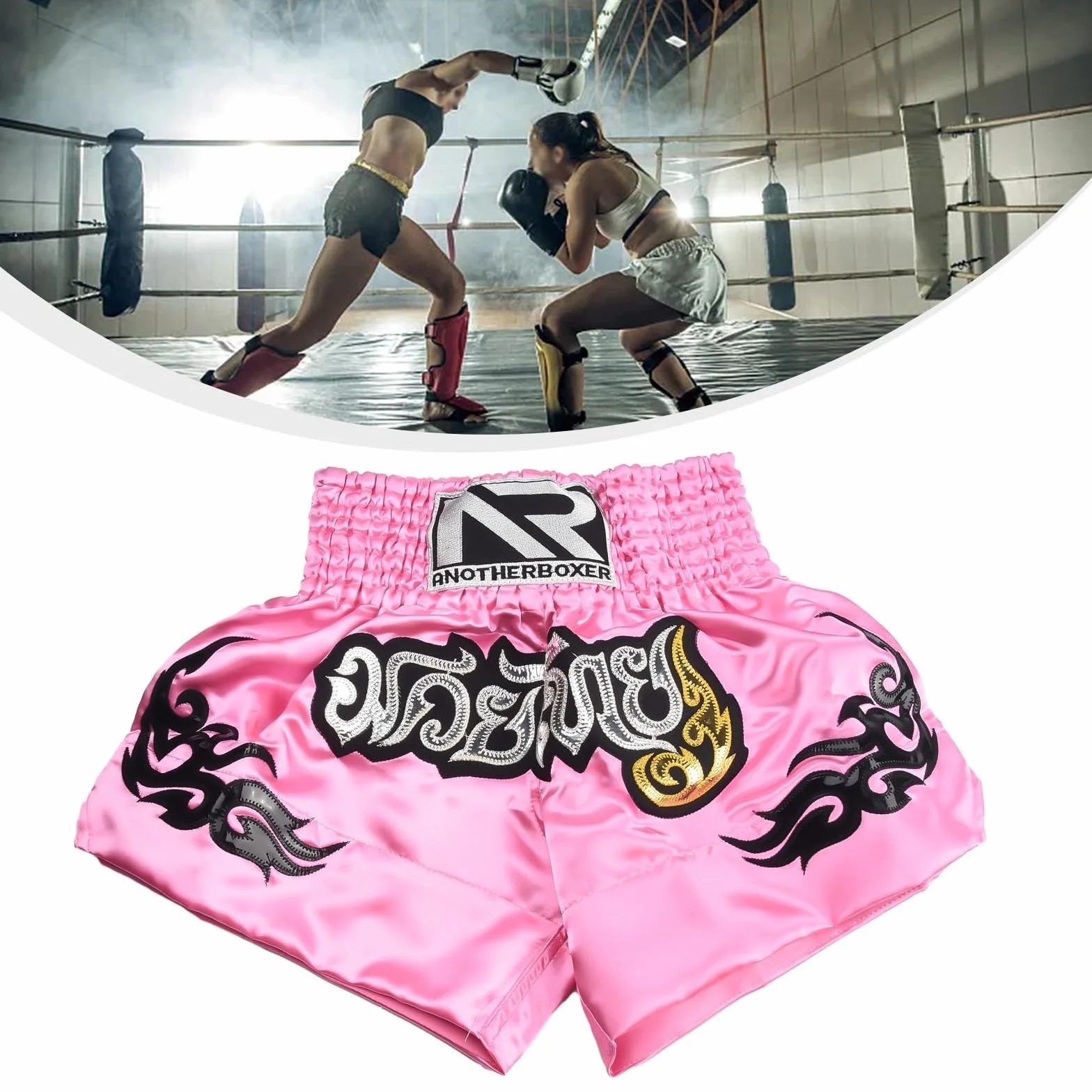 Anotherboxer Pantalones cortos de Muay Thai Kick Boxing unisex transpirables