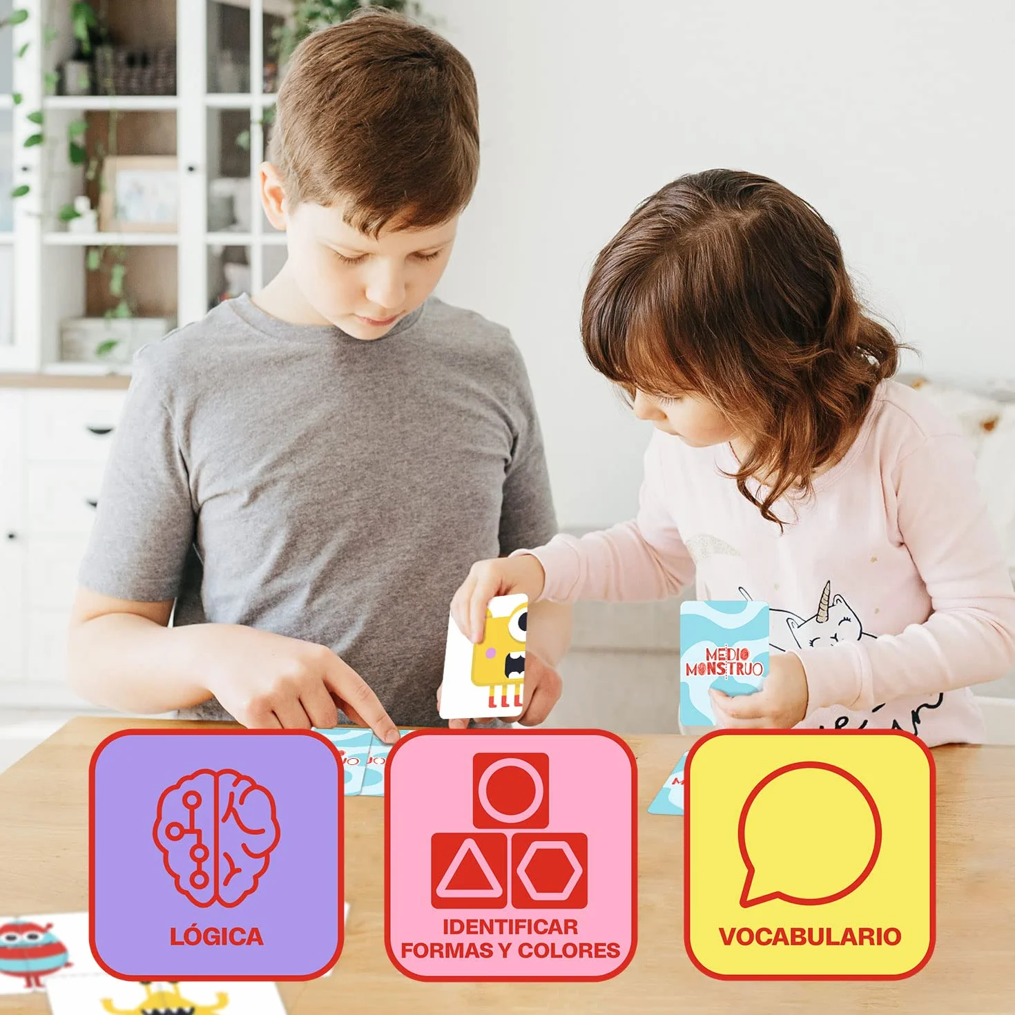 Ludilo - Medio Monstruo | Juegos De Mesa Niños 4 Años O Más | Juegos Educativos Niños 4 Años De Partidas De 10 Minutos | Juego De Mesa De 2 A 4 Jugadores