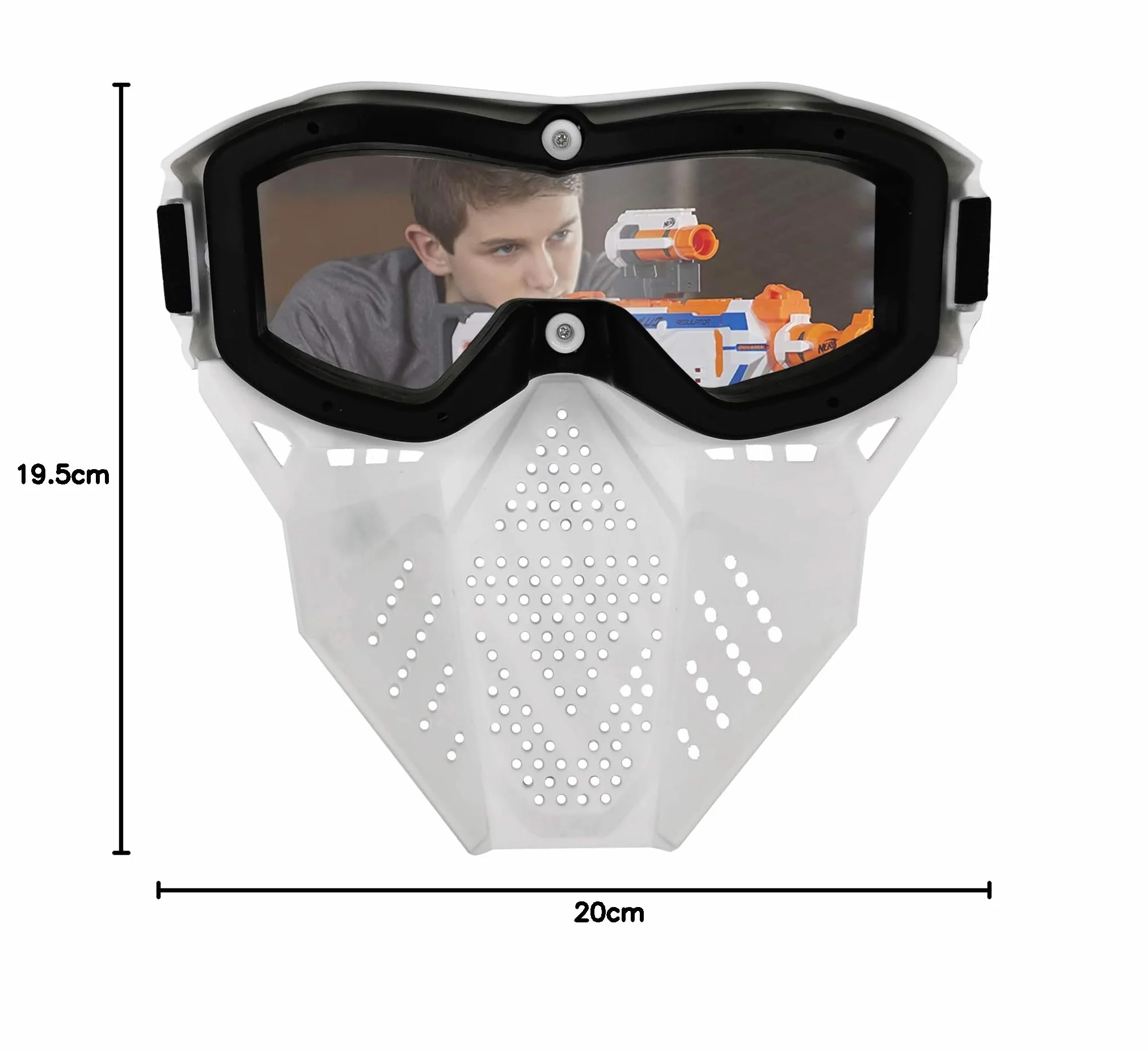 Toyer Mascarillas Tácticas Compatibles con Nerf Rival 2 Paquete Blanco y Negro