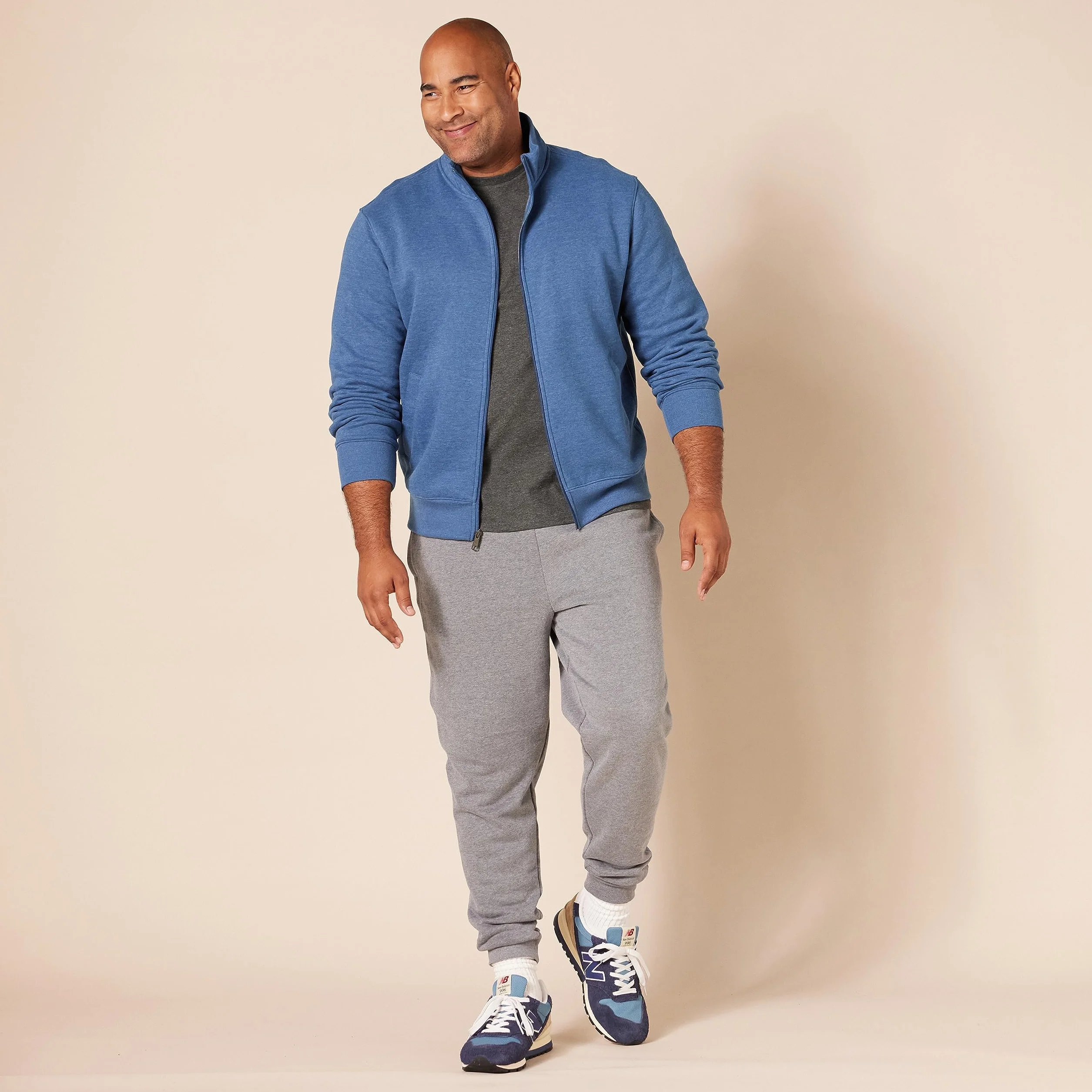 Amazon Essentials Sudadera Forro Polar Cremallera Cuello Semicisne Corte Estándar Peso Medio Hombre