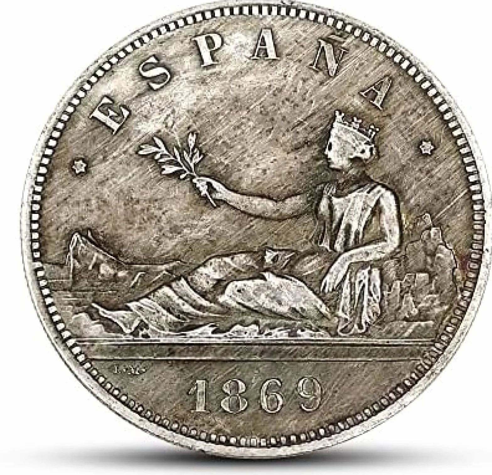 18 Juego Completo De Monedas De Plata Españolas De 5 Pesos 1869-1899 Retrato Grabado Monedas Extranjeras Antiguas, 1869