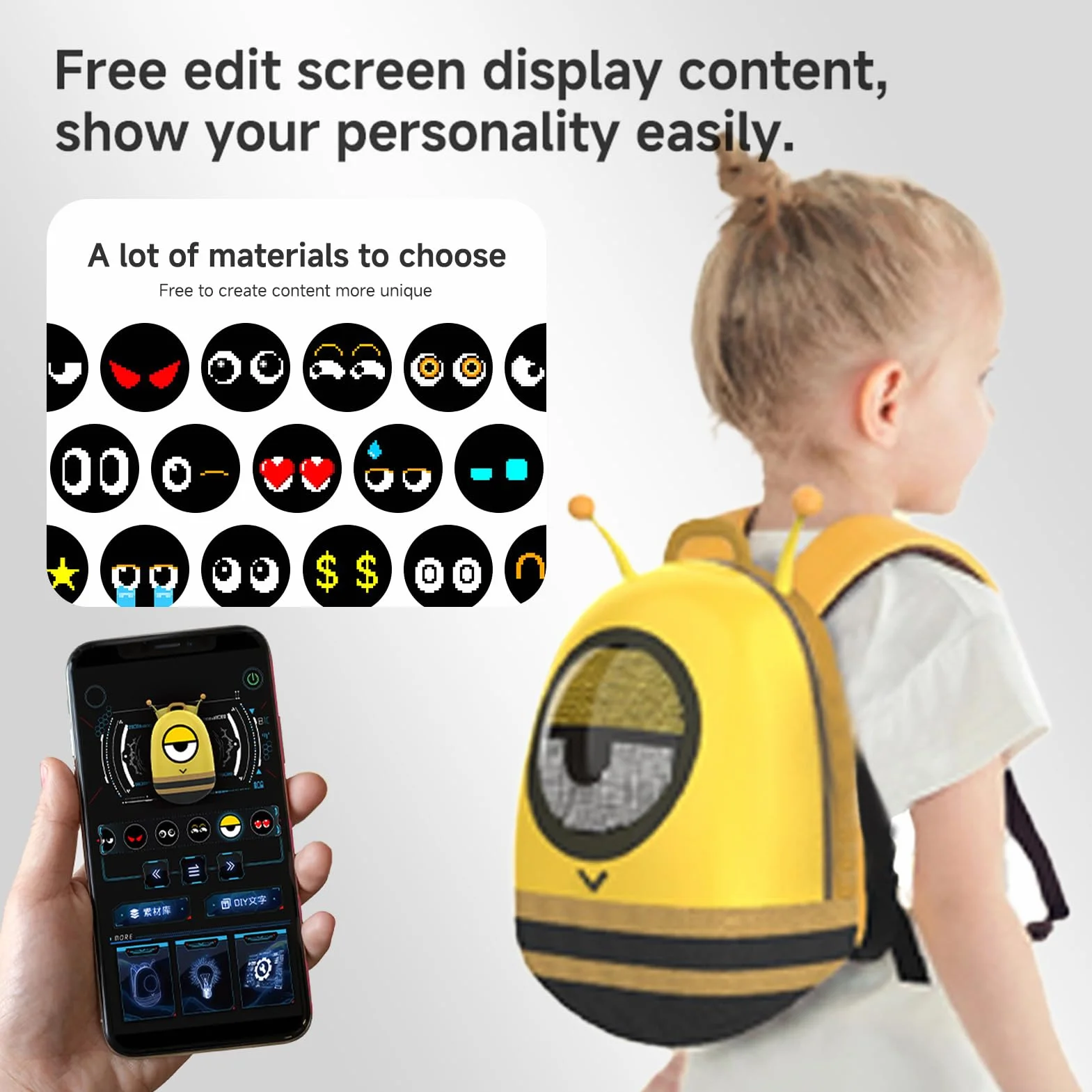 Mochila LED Deportes Al Aire Libre con Dibujos Animados 3D Impermeable para Niños