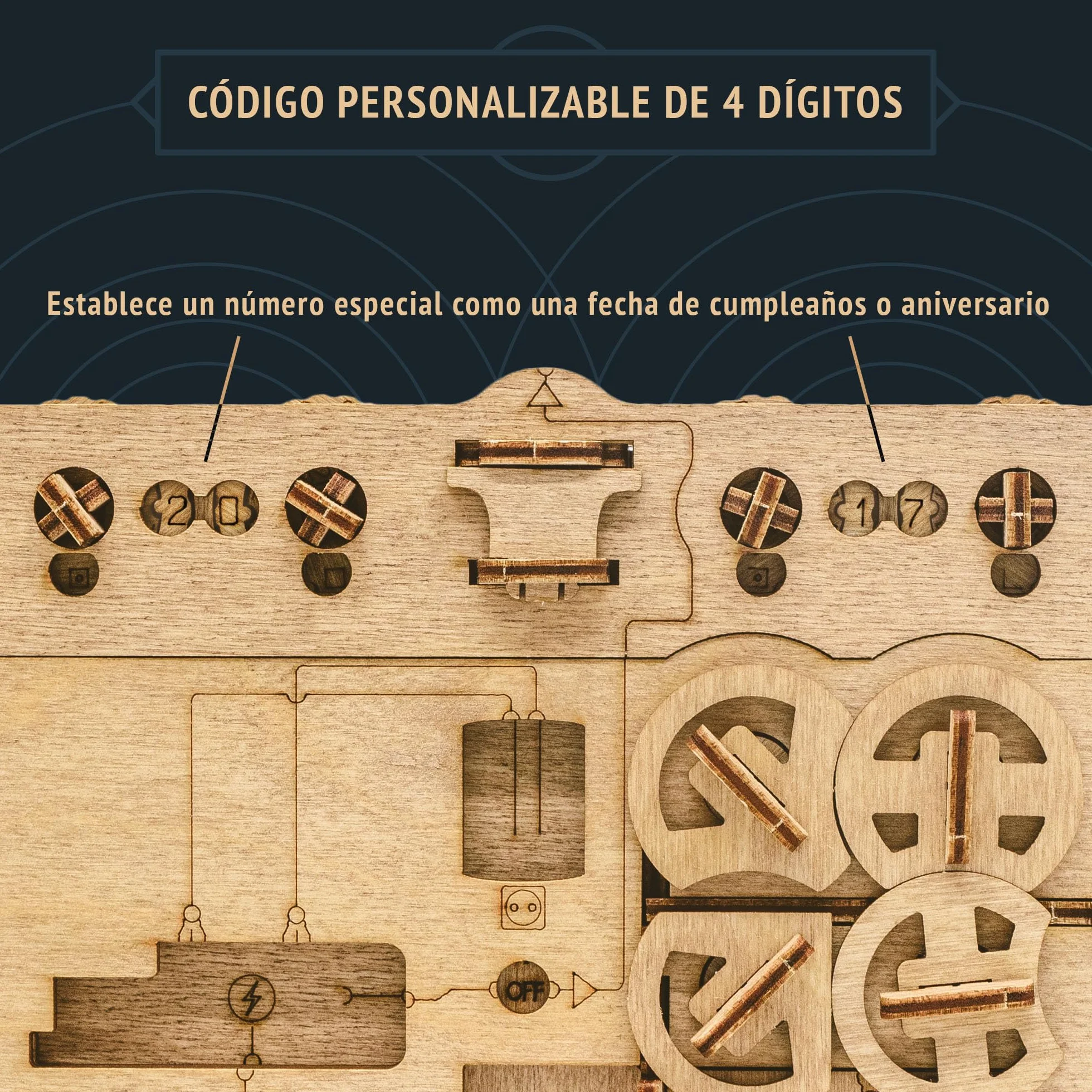 iDventure Clueframe – Marco de Fotos Secreto Caja rompecabeza – Juego de Escape Room – Caja Personalizada - Puzzle 3D de Madera - Regalos Originales