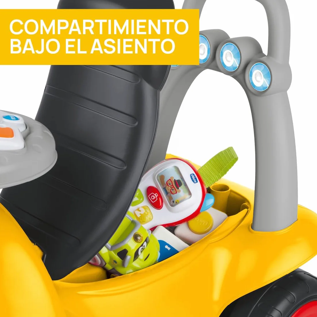Chicco Andador Correpasillos 2 en 1 Billy El Caminón, Interactivo con Sonidos y Luces, Andador Bebé Primeros Pasos, Juguetes Bebés y Niños De 9 Meses a 3 Años, Amarillo