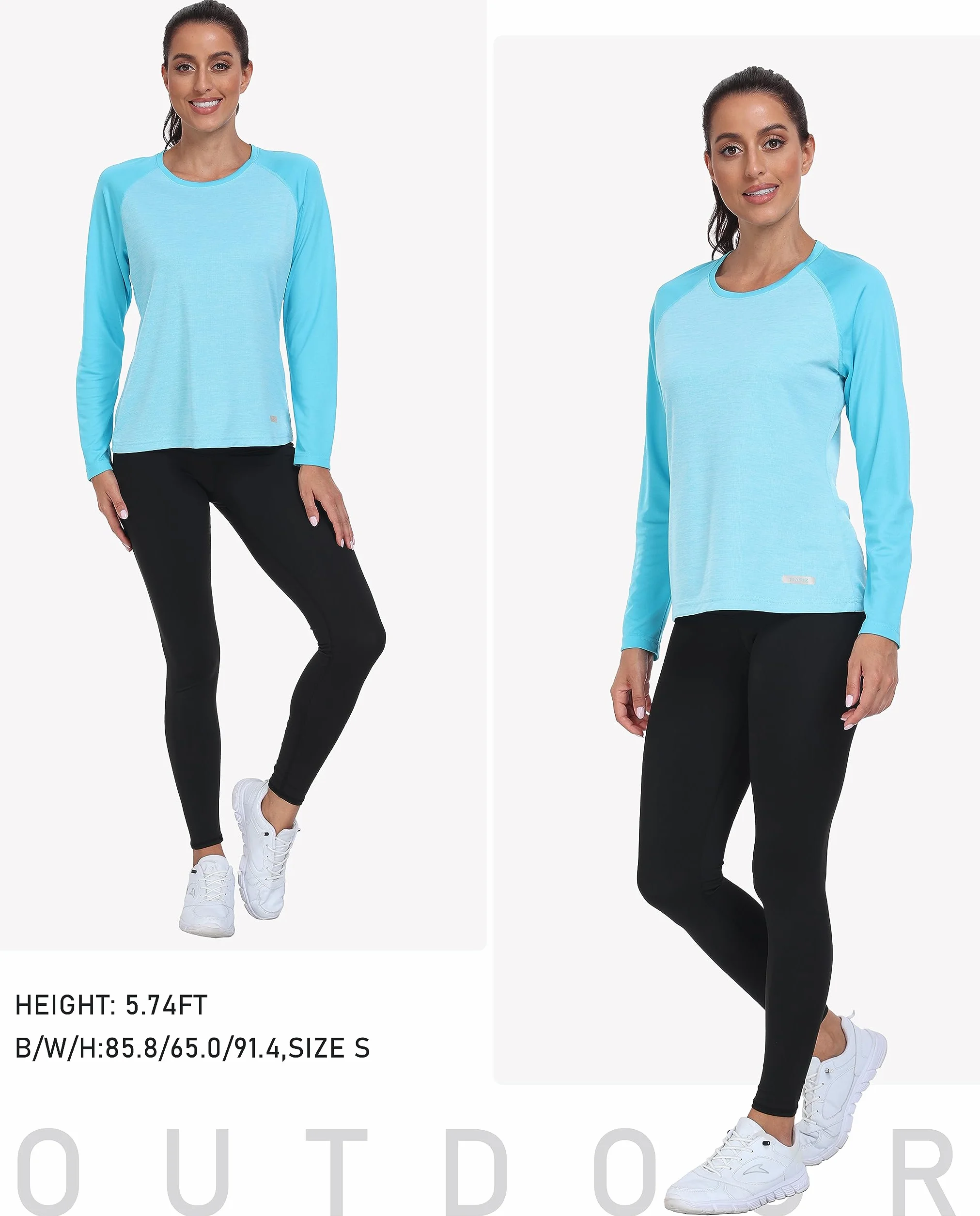 Camiseta de Manga Larga para Mujer, Protección Solar UPF 50+ UV, Secado rápido