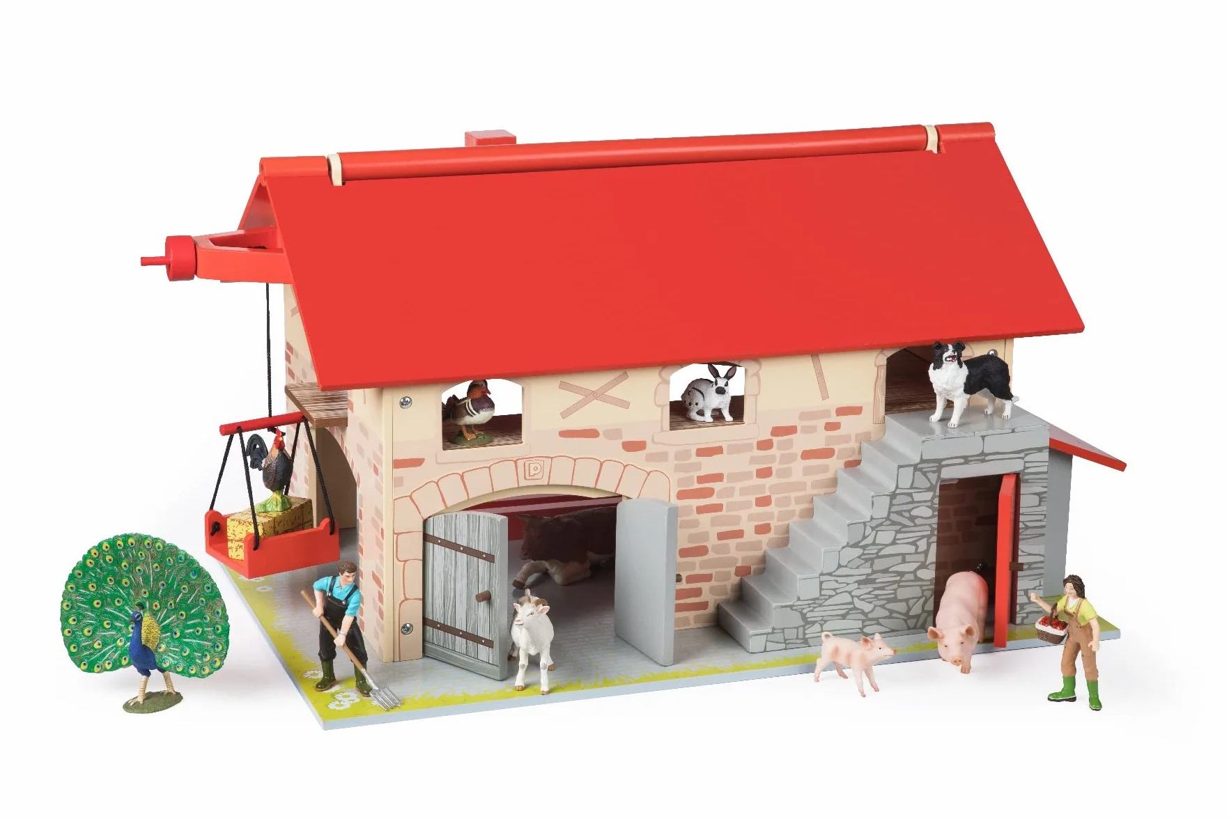 Papo - Granja Grande de Madera Juguete para Niños - 3 Años + - Colección Vida en la Granja - Juego Creativo Universo Agrícola - Idea de Regalo Juguete para Niña y Niño - 55 Cm X 38 Cm X 31.5 Cm