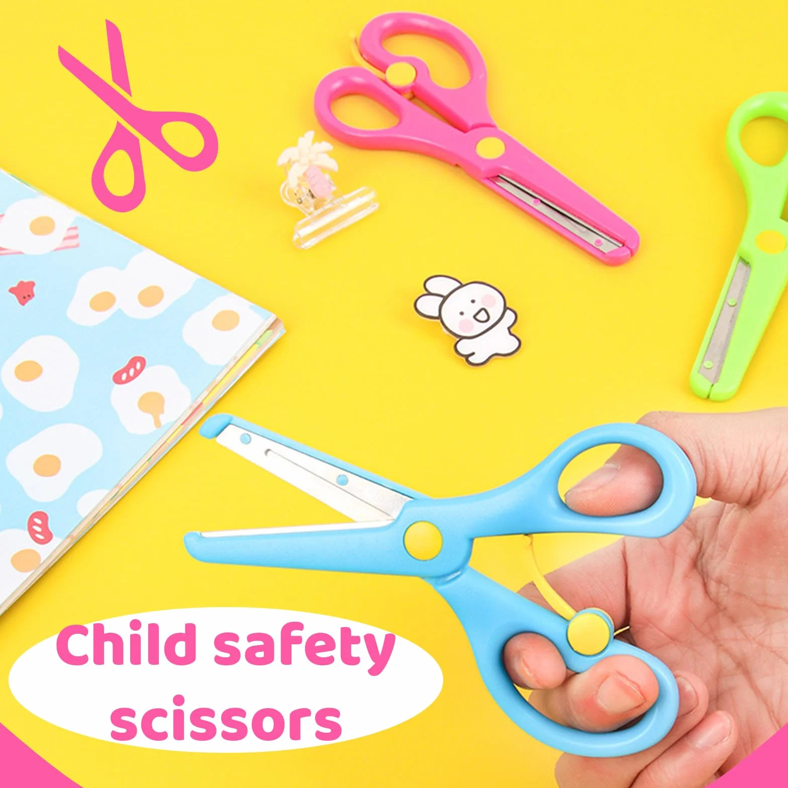 3 pcs Tijeras de Manualidades, tijeras, Tijeras para Preescolar, Tijeras para Principiantes,Tijeras para Manualidades, tijeras de seguridad, tijeras escolares, Tijeras para cortar papel