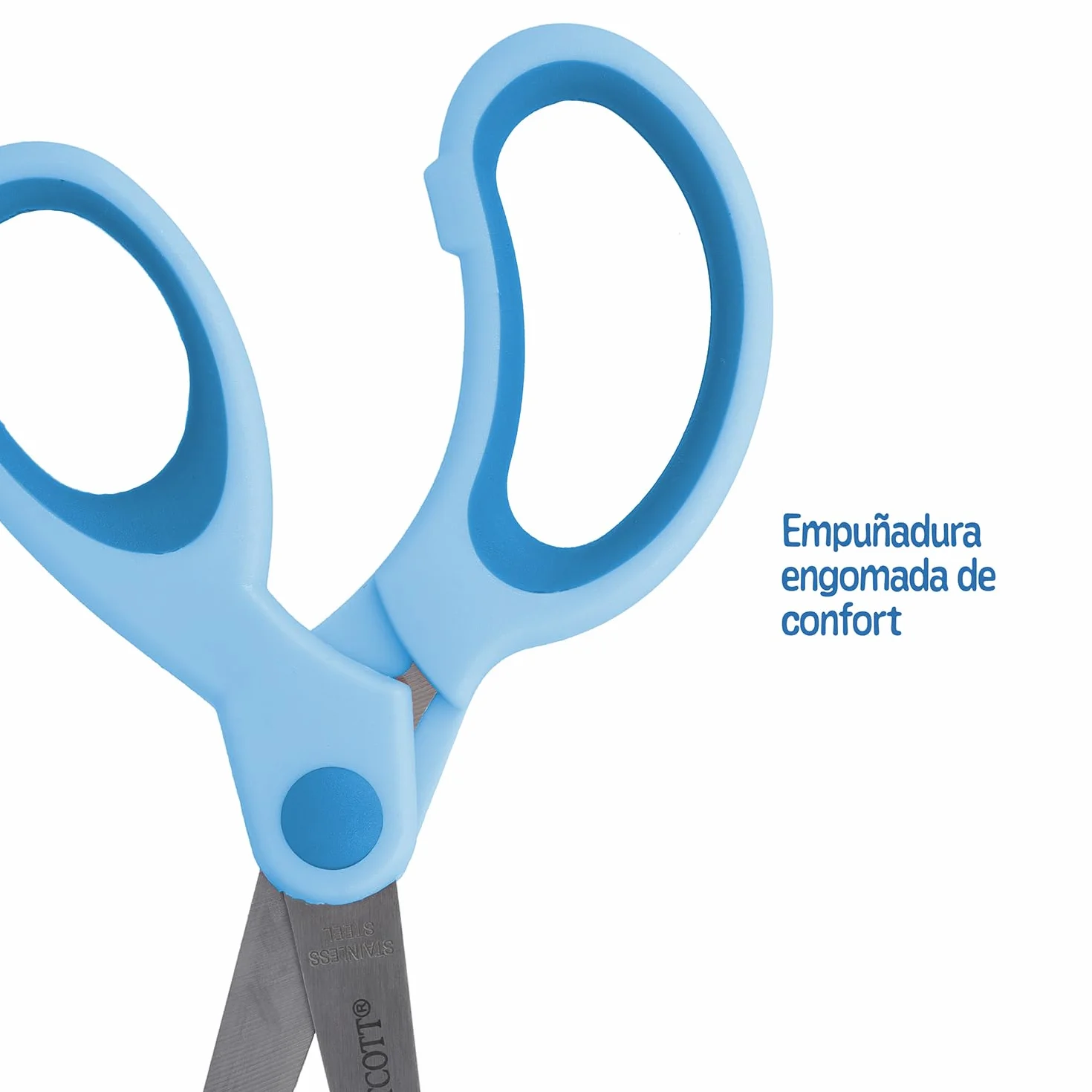 Westcott Tijeras para niños Softgrip azules para diestros | Mango ergonómico para niños en edad preescolar | 13 cm (5") ideales para manos infantiles | Punta redondeada | E-21581 00