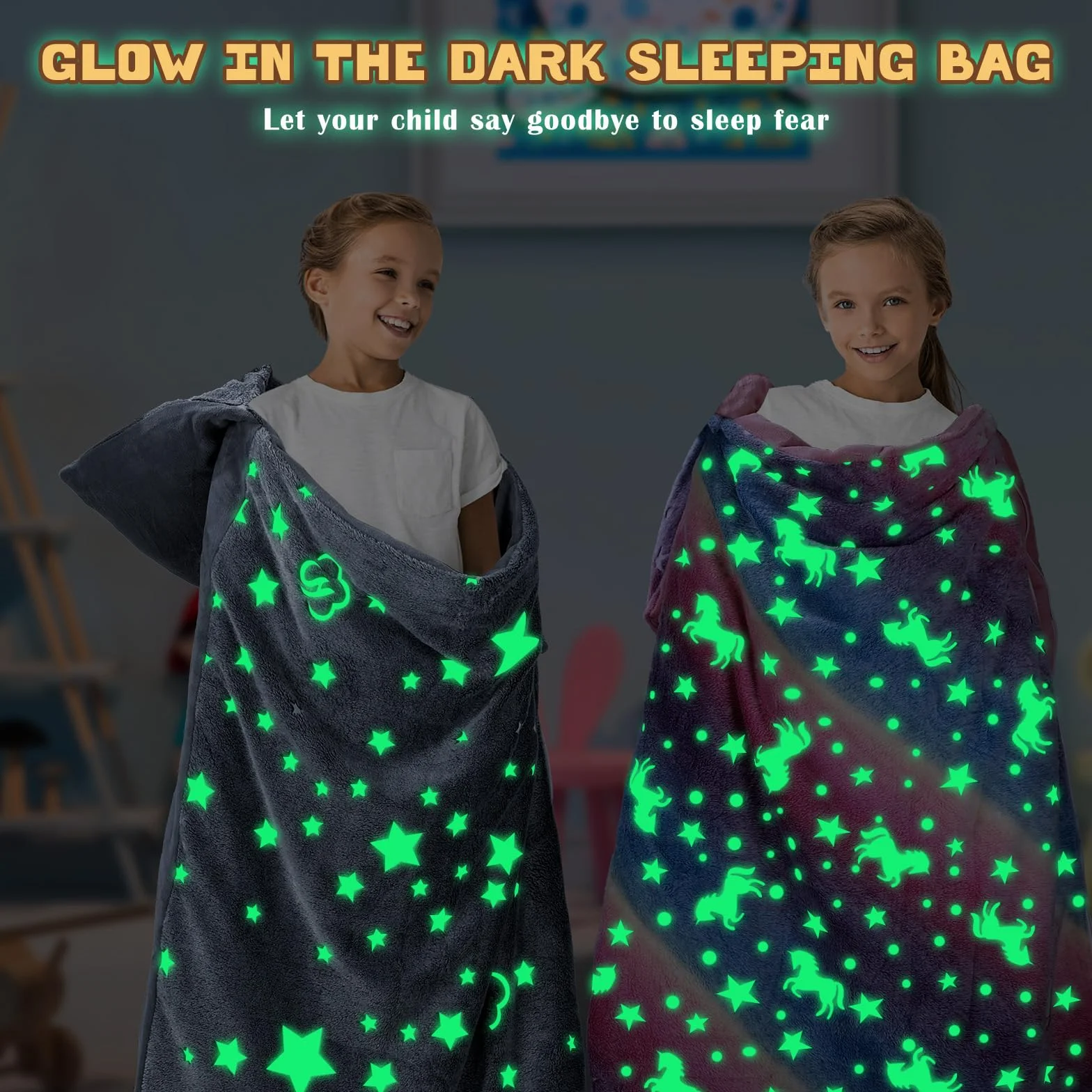 Decalsweet Cálida Alfombrilla de Siesta para Niños Pequeños con Almohada Extraíble, Saco de Dormir Luminoso Plegable para Niñas y Niños, Bolsa de Dormir con Cremallera para Camping Siesta, 170×75cm