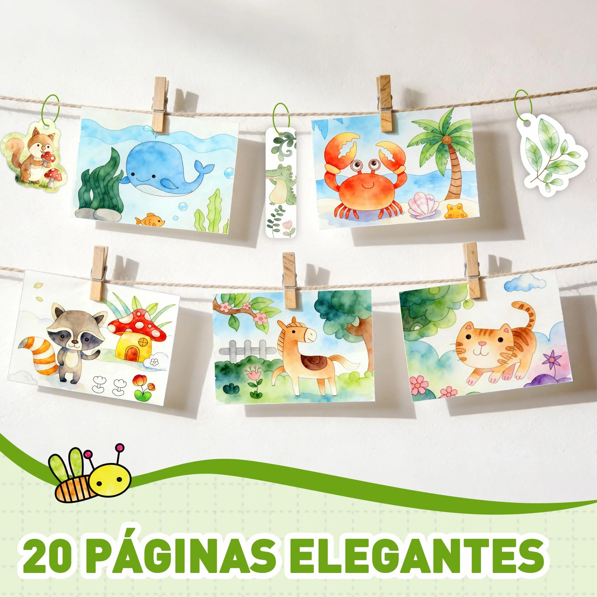 YPLUS Libro de Pintura con Agua para Niños 3-6 Años, Libro para Colorear Reutilizable con 8 Colores y Pincel de Agua, Juguete Creativo y Educativo, Regalo Infantil, Tema Animales