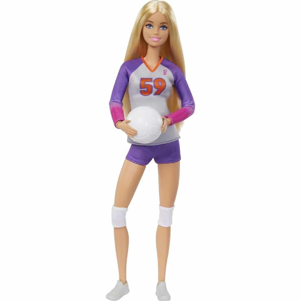 Barbie Tú Puedes ser Made to Move Jugadora de Voleibol Muñeca Rubia Profesiones con Accesorios, Juguete +3 años (Mattel HKT72)