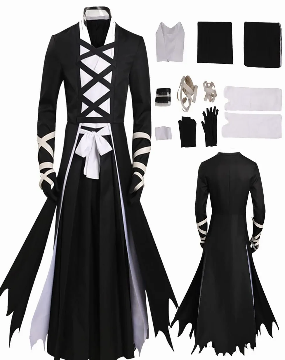 Kurosaki ichigo Cosplay Disfraz Anime Kimono Traje Kurosaki Ichigo Disfraz Negro Samurai Espadachín Halloween Carnaval