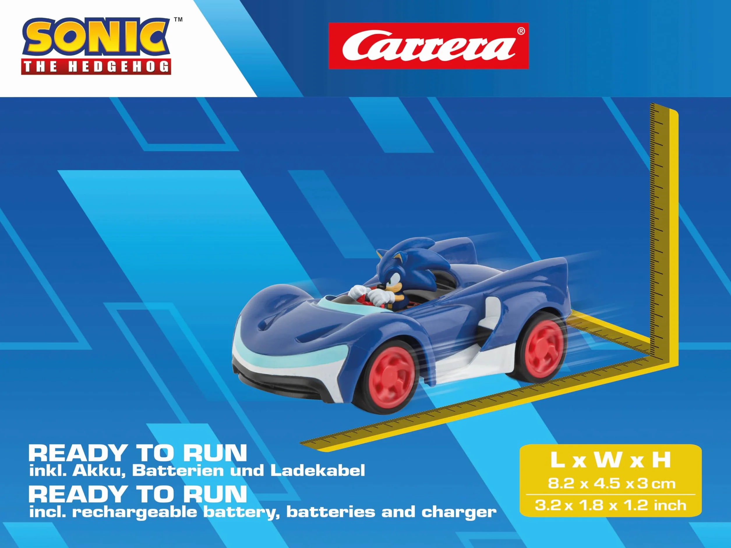Carrera - 370430022 RC Equipo Sonic Racing Mini RC, Sonic 1:43