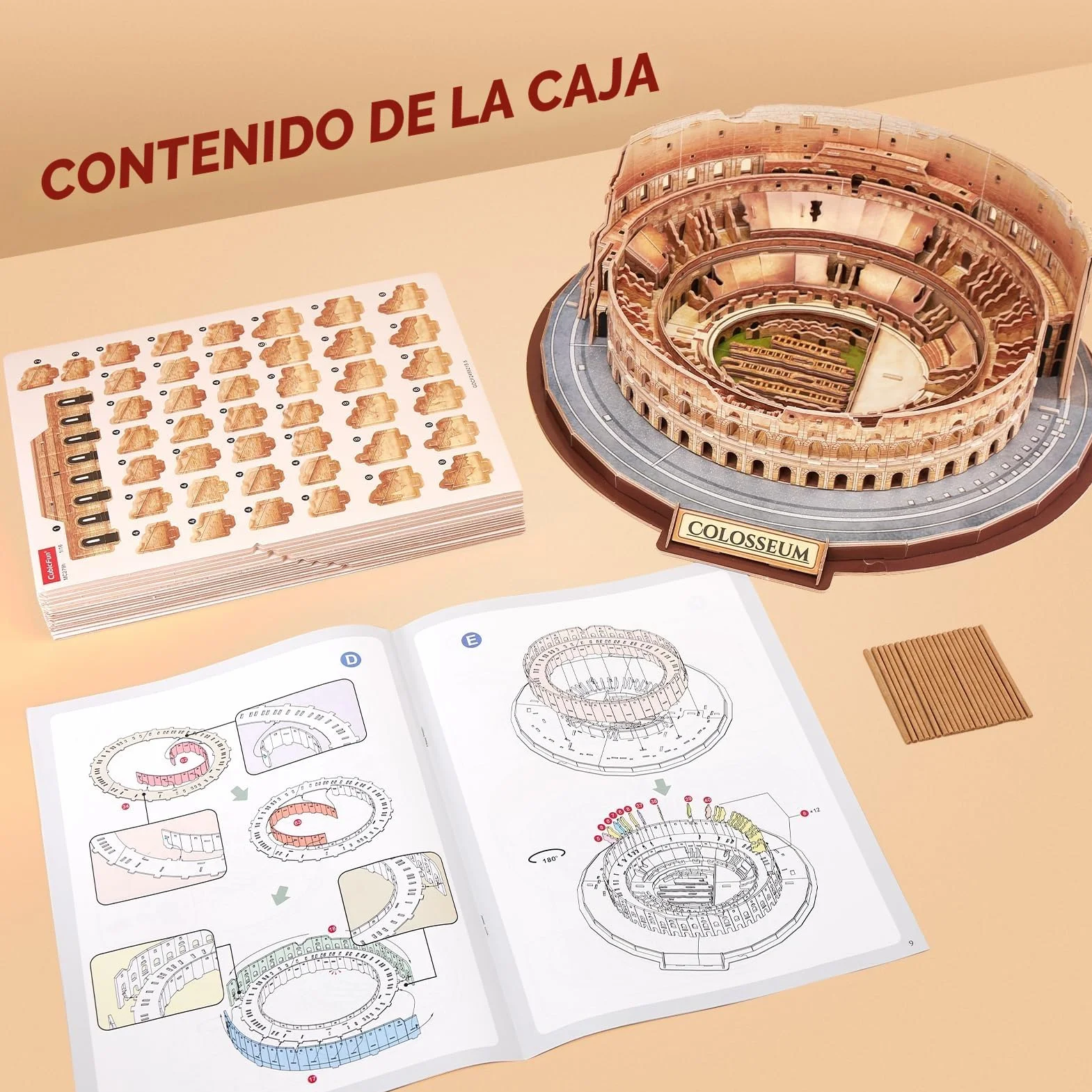 CubicFun Puzzle 3D Coliseo Roma Maqueta Edificio Kits Construcción 163 Piezas