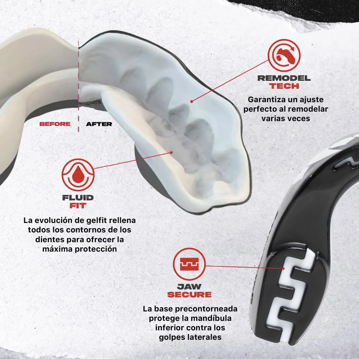 SAFEJAWZ Protector bucal para deportes de contacto adultos y niños