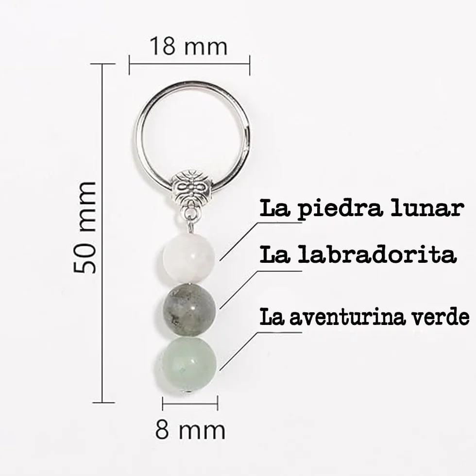 Bramart Llavero Personalizado con Cristales Naturales Regalo Piedras Curativas para Hombre y Mujer