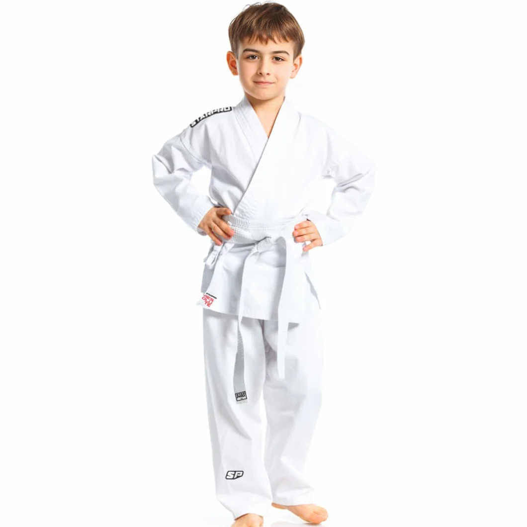 Starpro Judogi 250 Gramos Blanco Algodón Profesional Entrenamiento Competición Hombres Mujeres Niños 100-170 cm Incluye Cinturón