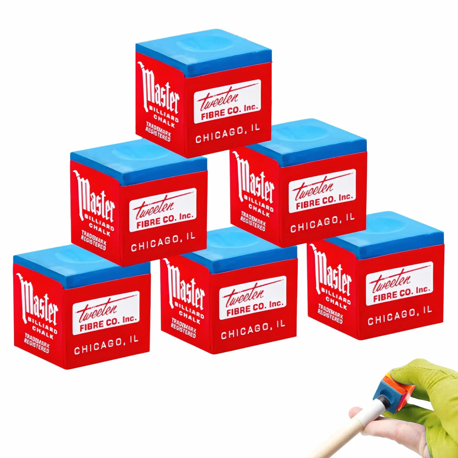 Tiza de Palo de Billar Antideslizante 6 Piezas Azules para Mejorar Precisión y Durabilidad
