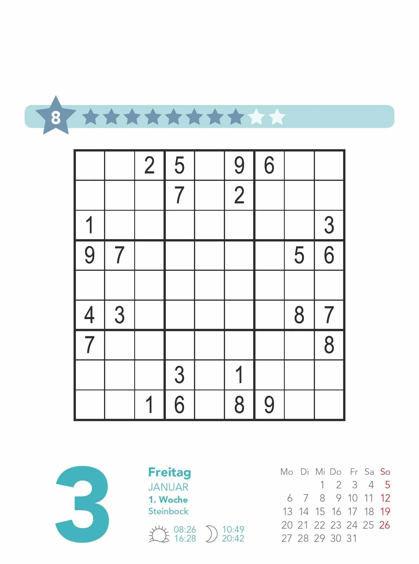Stefan Heine Sudoku schwierig bis extrem 2025 - Tagesabreißkalender -11,8x15,9 - Rätselkalender - Sudokukalender