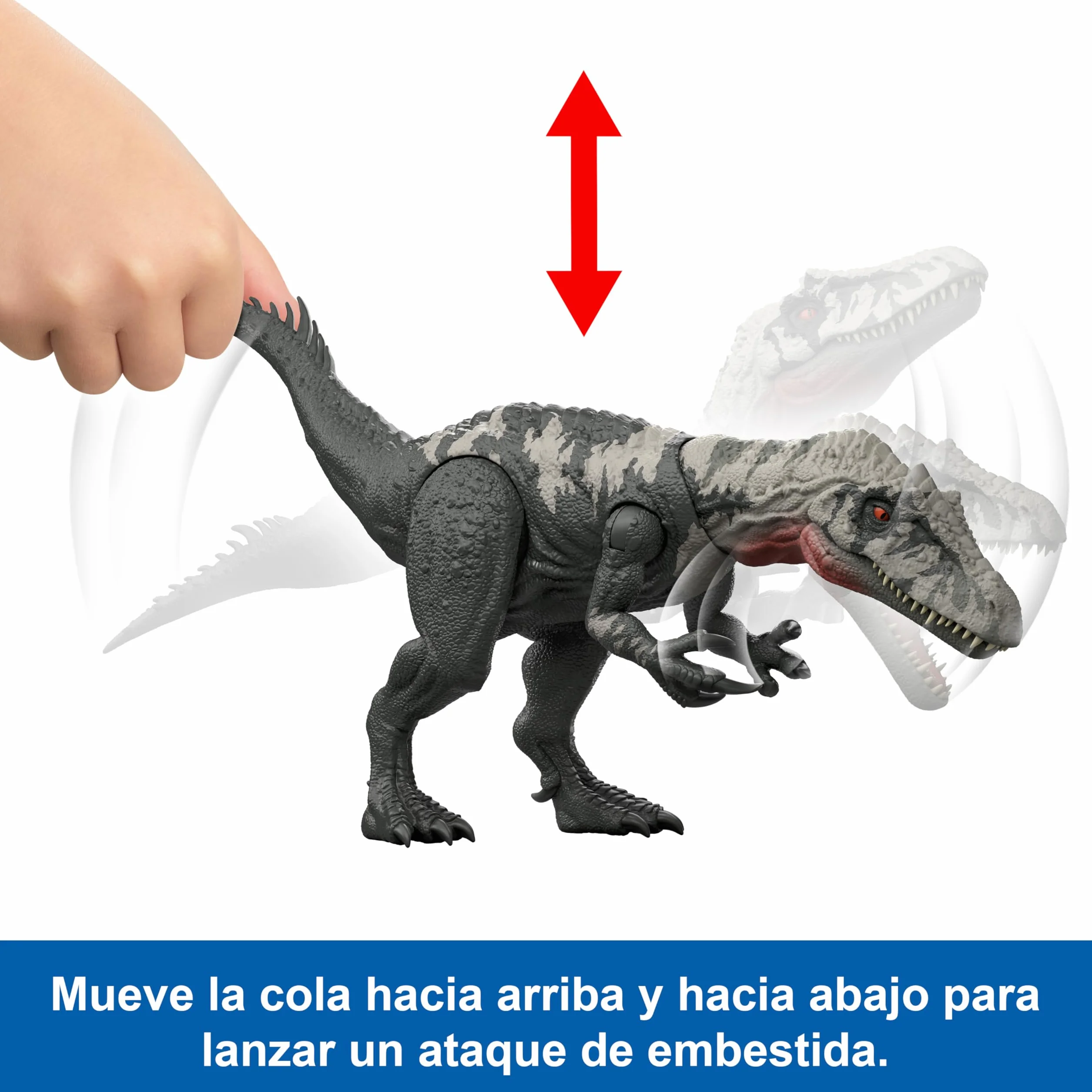 Mattel Jurassic World El Renacer Quilantaisaurio Figura de dinosaurio grande 2 embestidas juego digital JGB95