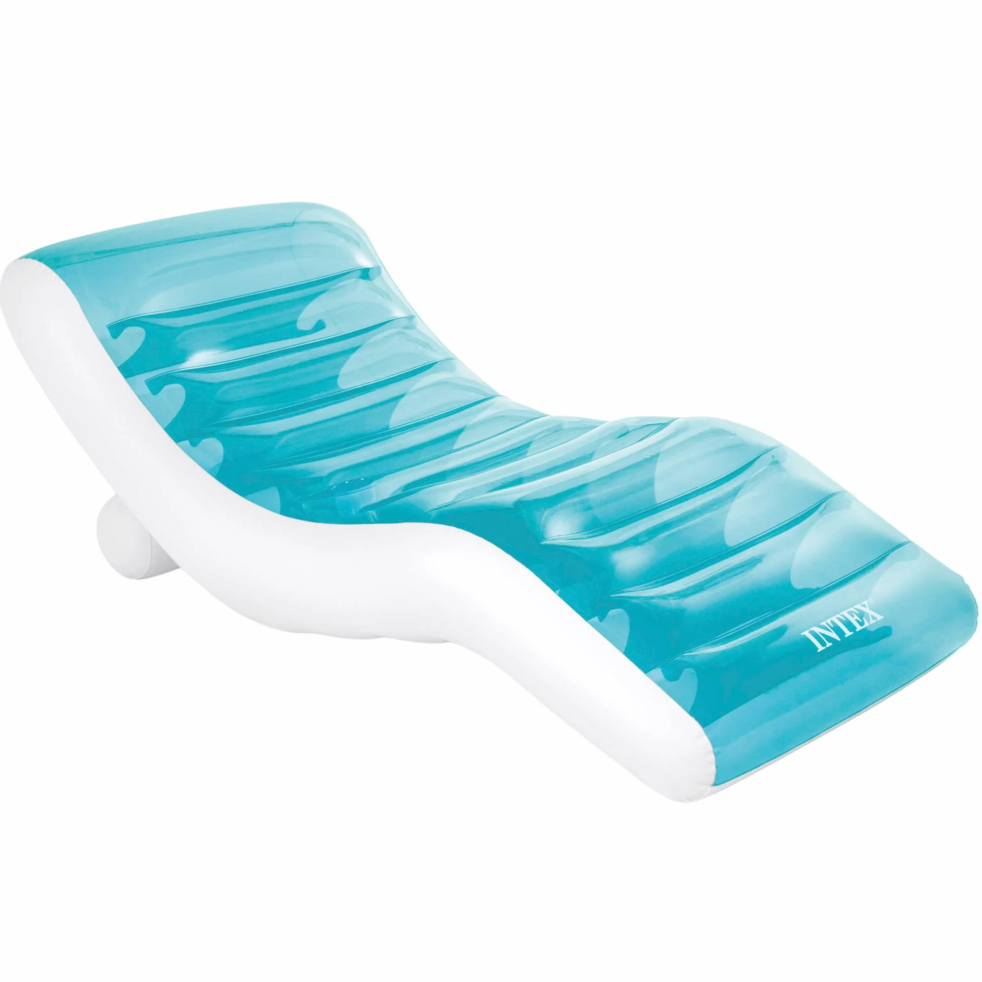 Intex 56874 Splash Lounge Colchoneta Hinchable, Flotador para Piscina, Capacidad 1 Persona, Peso Máximo Soportado 100 kg, Medidas 99x191 cm, con Porta Bebidas, Splash Azul