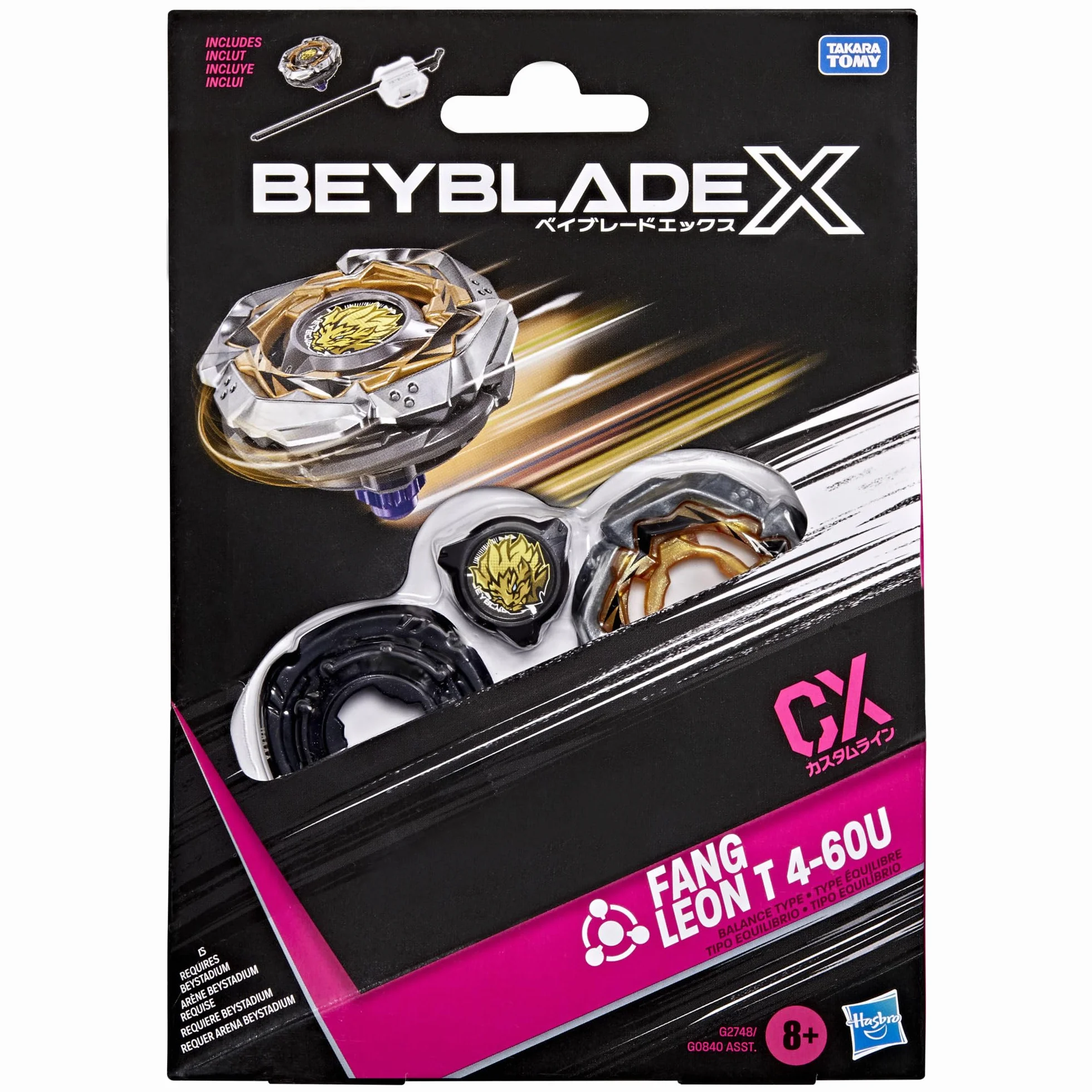 Beyblade X Fang Leon T 4-60U CX Kit Inicial Top Takara Tomy Tipo Equilibrio Lanzador