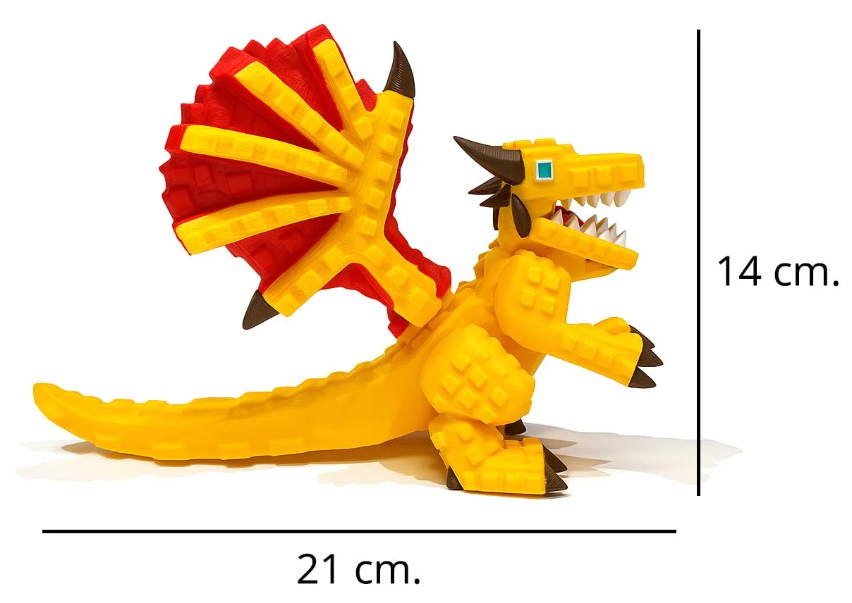 Dragon Cannelloni – Figura articulada Brainrot Italian Memes XXL de 21 cm – Colección Oficial Brainrot - Dragón Amarillo Brain Rot – Dragón Caneloni Figura Coleccionable Viral - 67 Tralalero Tung Tun