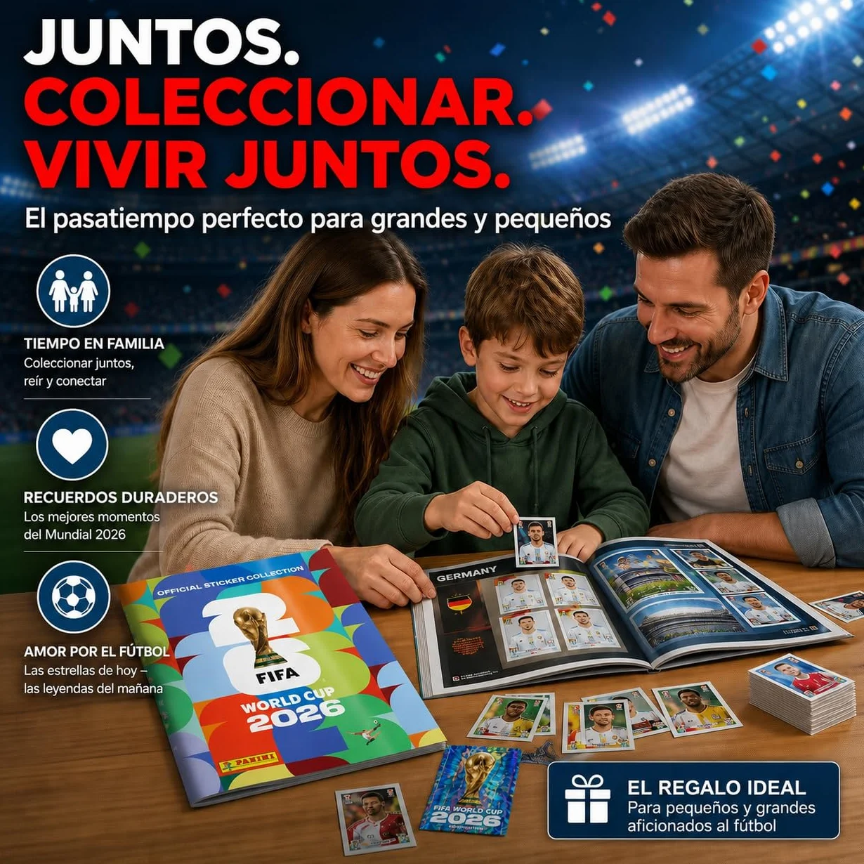 Panini Álbum de cromos coleccionable Set de inicio XXL Fan Mundial 2026 con 1 calendario de partidos extra