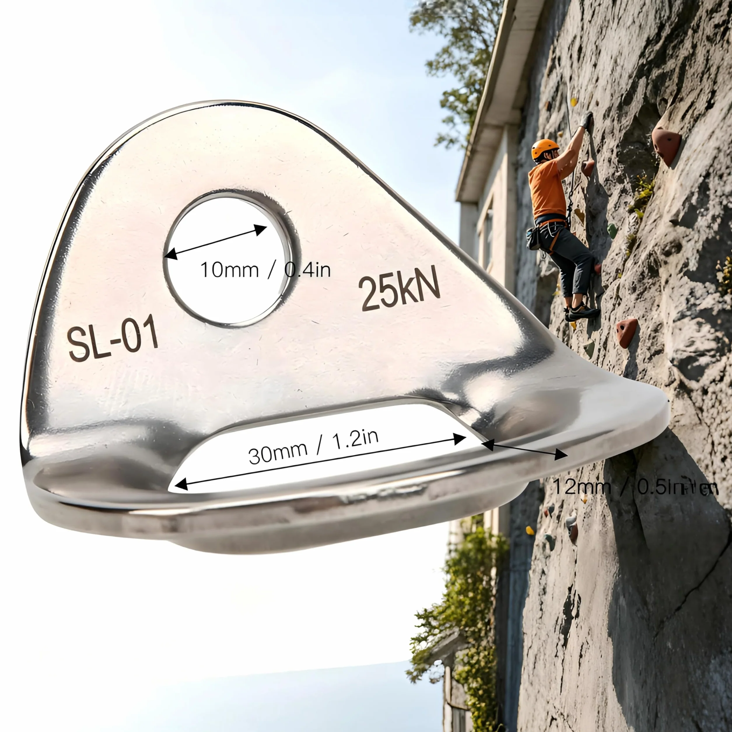 Colgador de Escalada 25 KN Perno de Anclaje de Acero Inoxidable 4 Piezas
