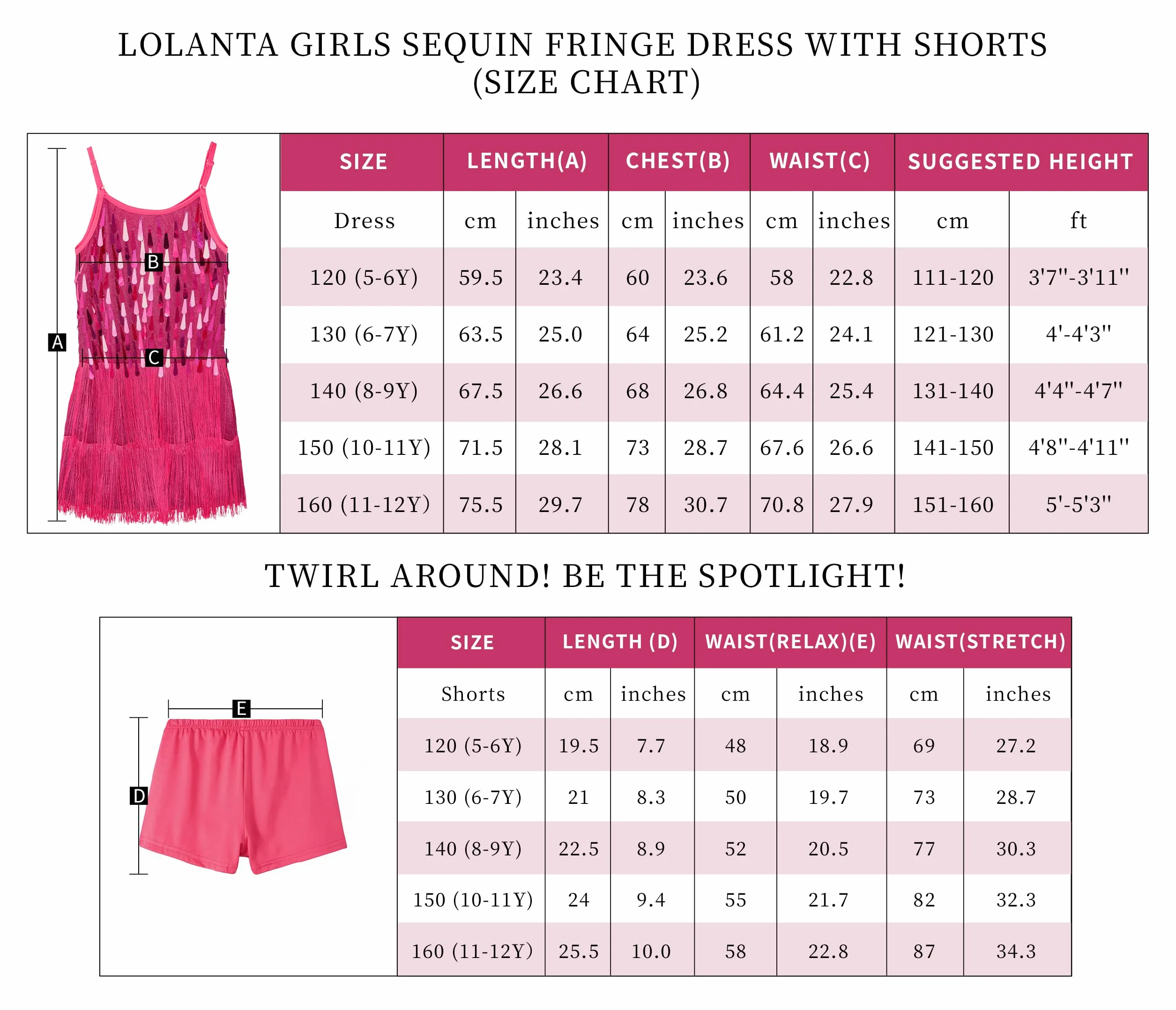 LOLANTA Traje de Baile con Flecos de Lentejuelas para Niñas, Conjunto de Baile Latino Salsa Rumba, Minivestido Brillante Sin Mangas con Pantalón Corto