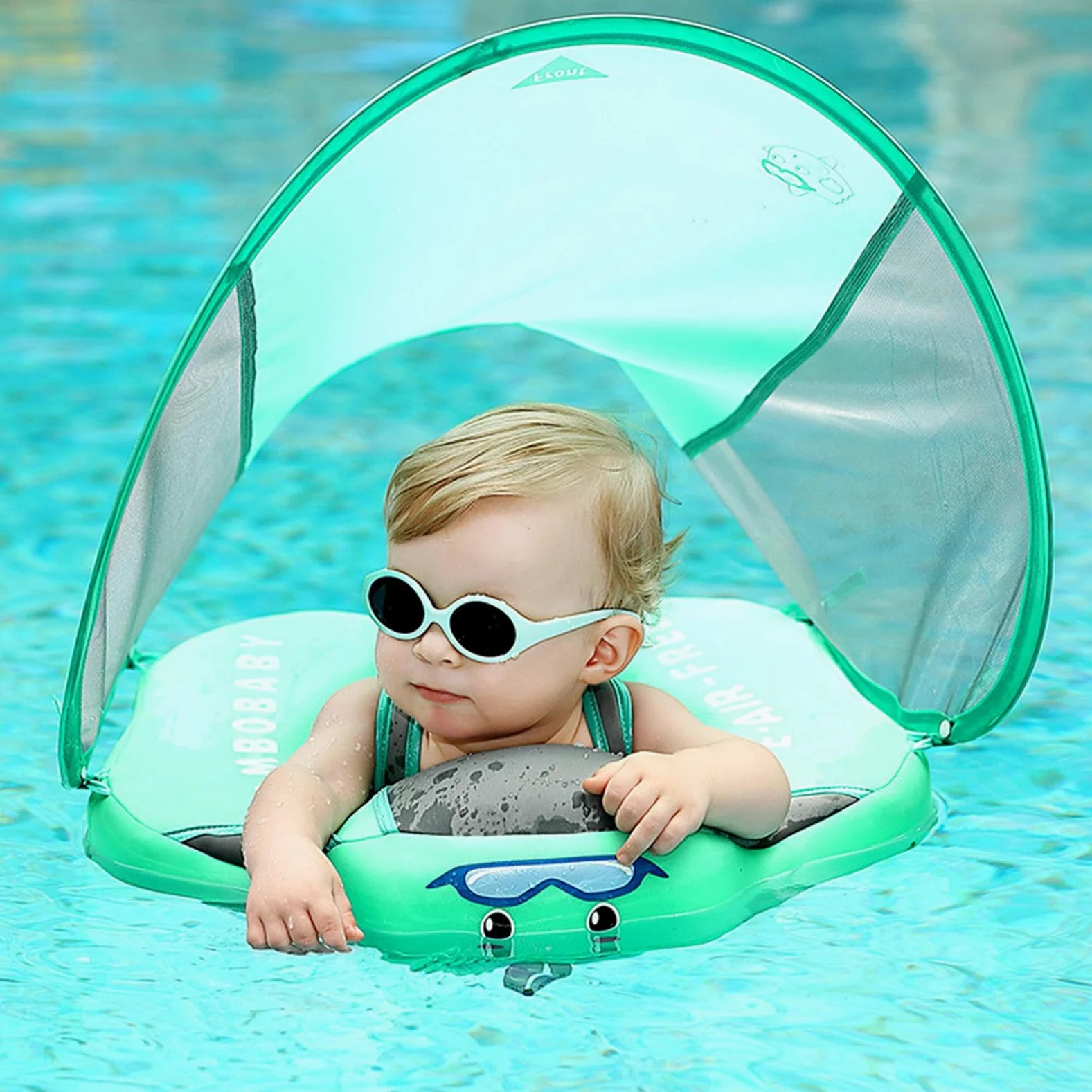 Flotador para Niños - Donut | Flotador Infantil 3-24 Meses | Aro Salvavidas con Cobertura UPF50+ | Protección Solar Playa Lago Baño Seguridad en Viajes
