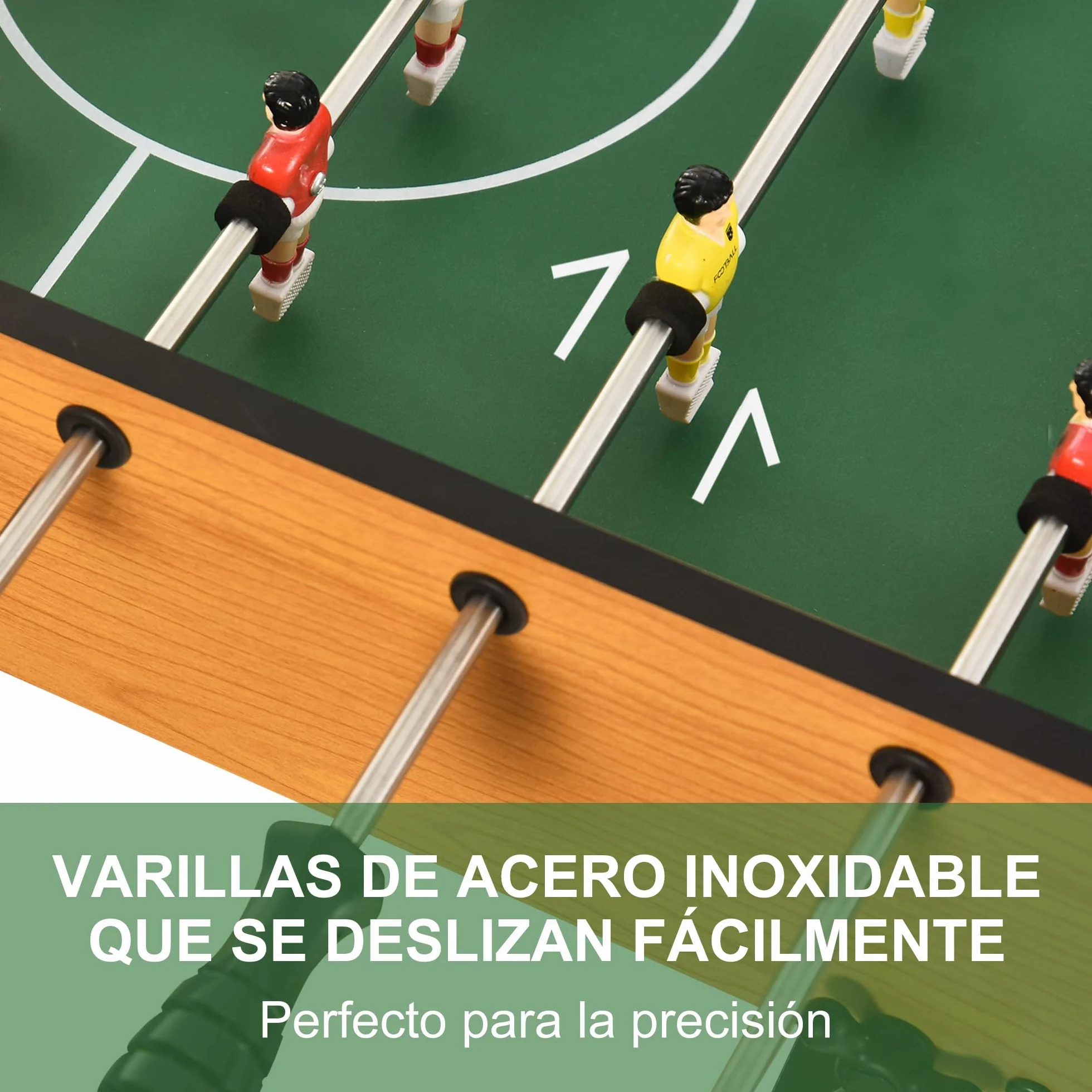 HOMCOM Futbolín Plegable, Juego de Mesa de Fútbol con 22 Jugadores y 2 Contadores, Futbolín para Niños y Adultos, 98x42x62,5 cm, Negro y Natural