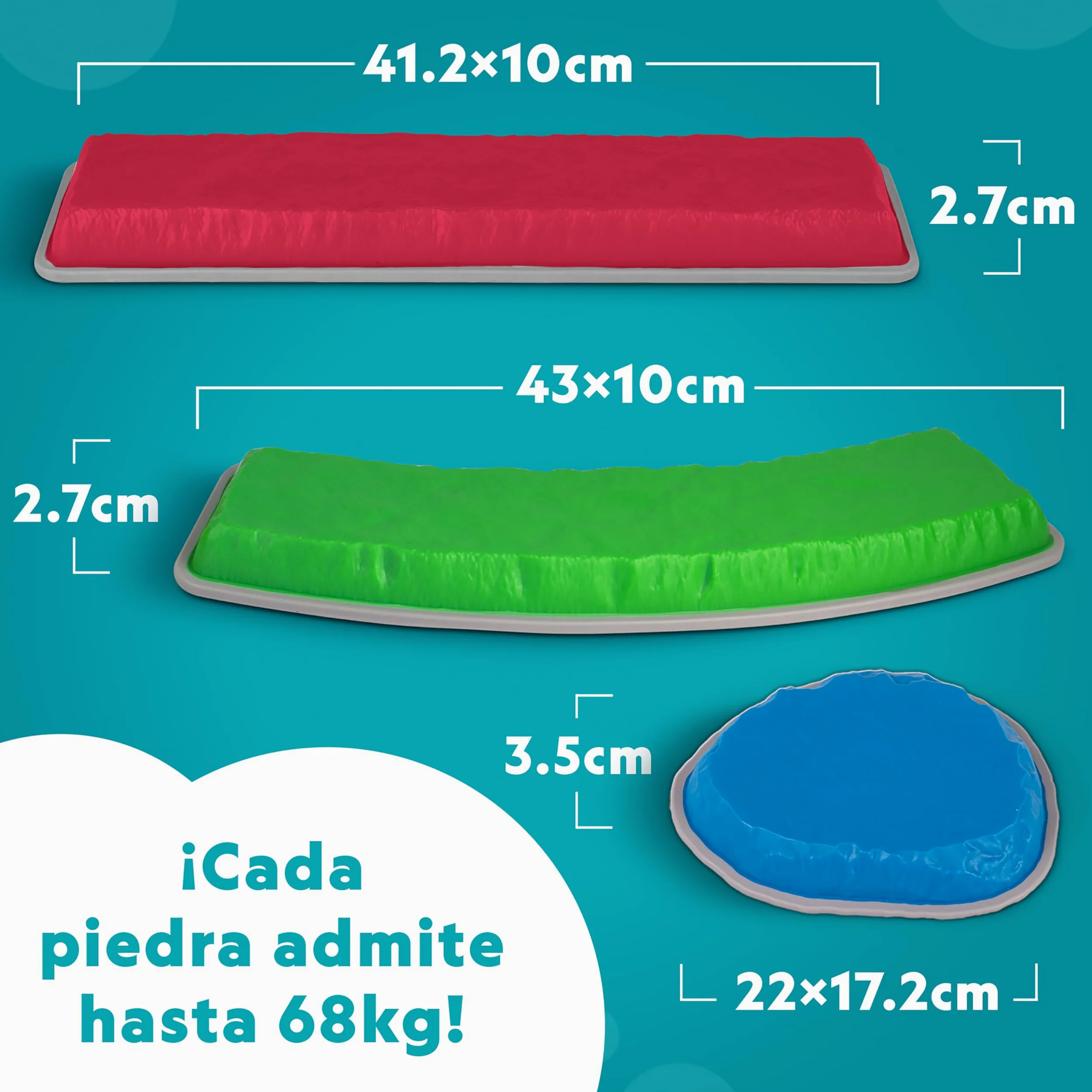 National Geographic Kids Piedras de Equilibrio y Barras de Balance – Set de circuito de obstáculos de 12 piezas para niños 3+ con dado de espuma, tarjetas Play & Learn y base antideslizante