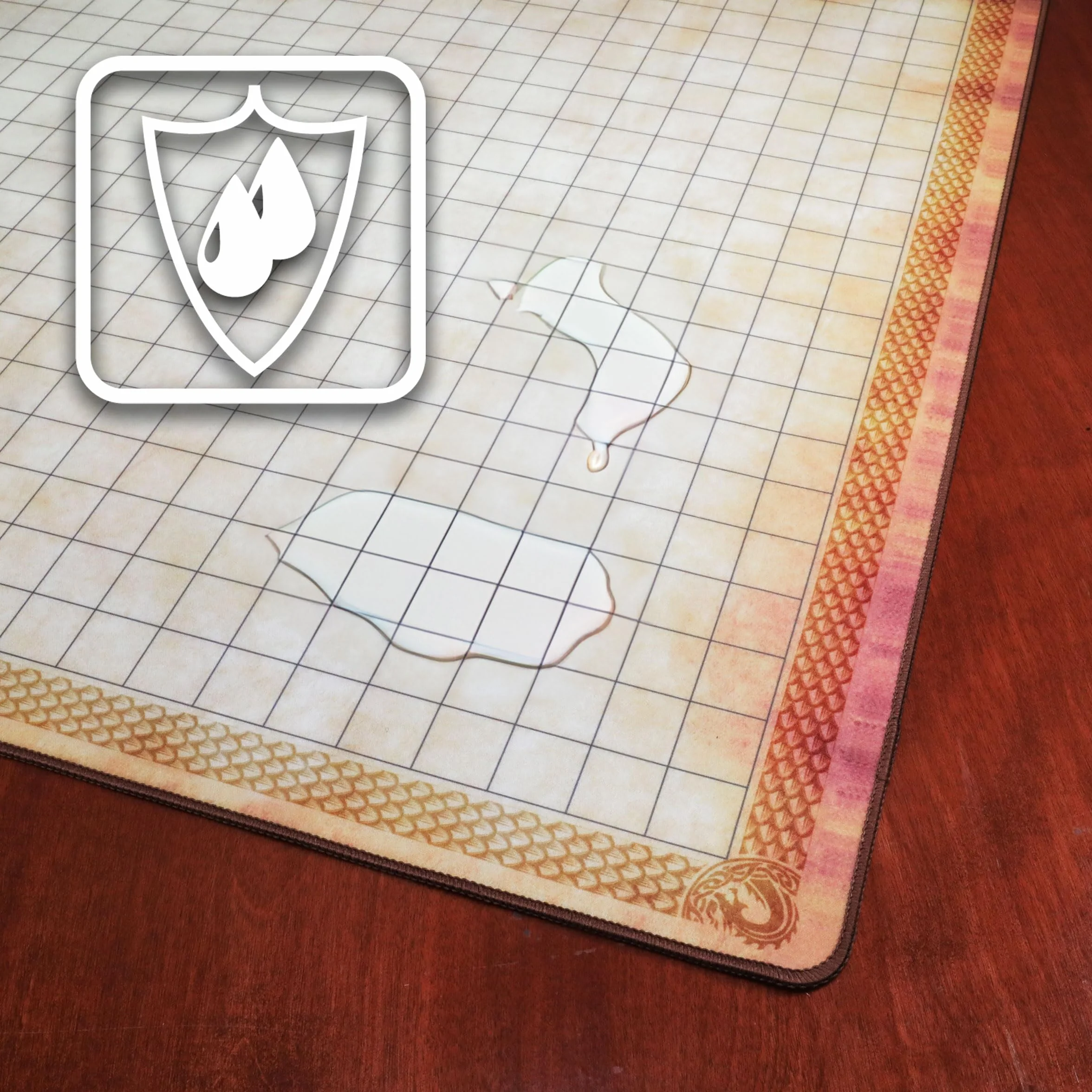 ENHANCE Deluxe RPG Grid Mat - Mapa de DND (61 x 91 cm) con Goma de Primera Calidad, Agarre Antideslizante, Sin Arrugas - Juego de Tapetes de DND de Borrado Húmedo en Seco
