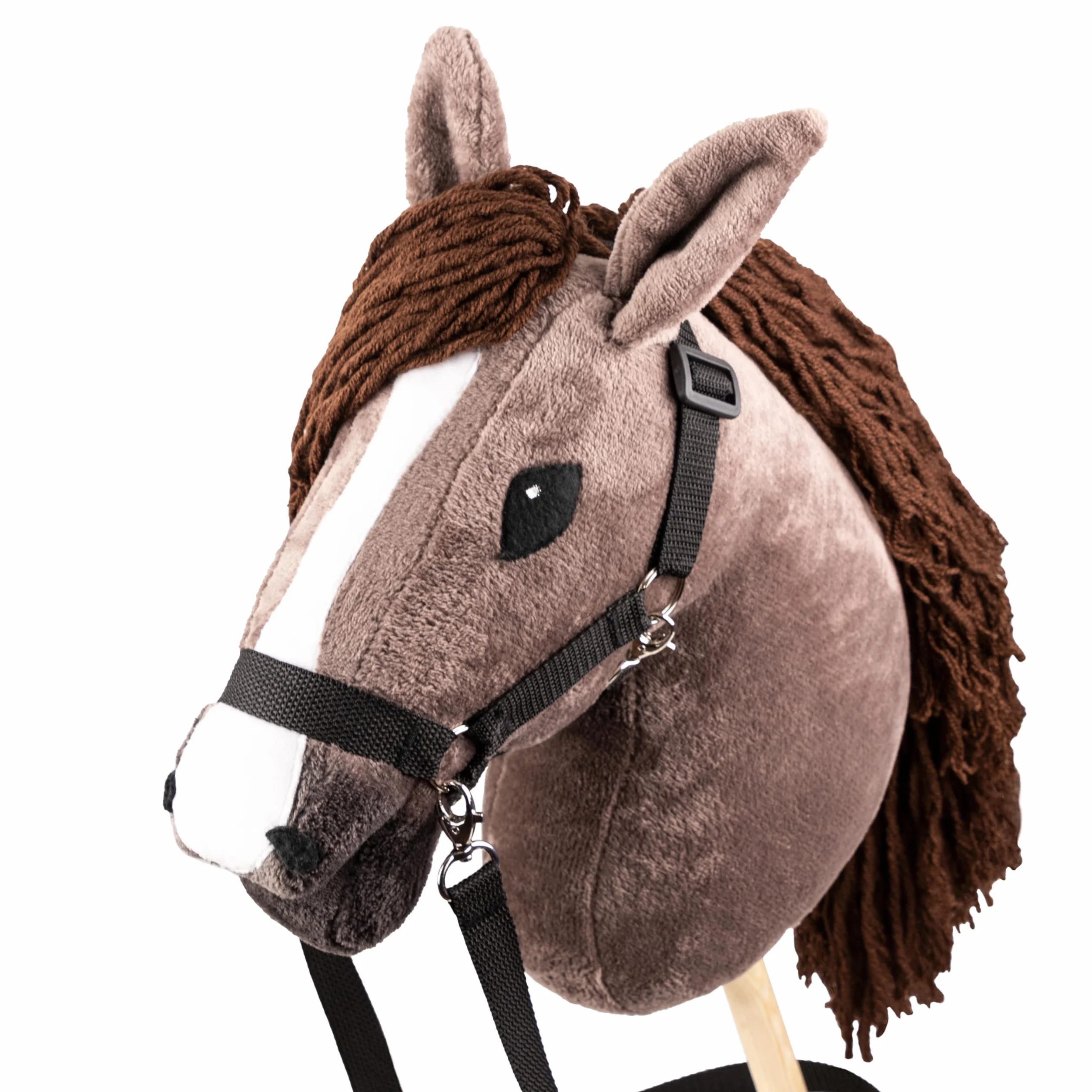 SKIPPI Hobby Horse Alazán, Gran Caballo de Palo con Halter y Riendas en el Set, A3 Caballo Marrón, Hobby Horsing, Regalo para una Niña, para un Niño