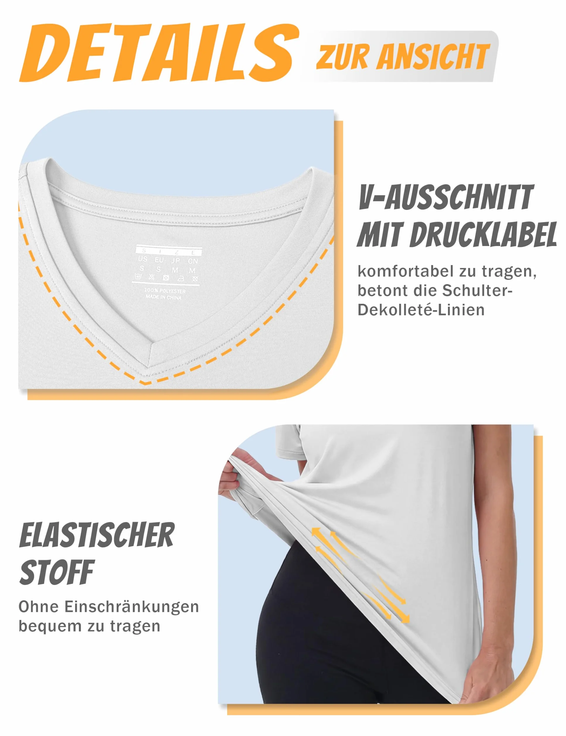 MAGCOMSEN Camisetas Deportivas Mujer Manga Corta UPF 50+ V Cuello Transpirable Secado Rápido