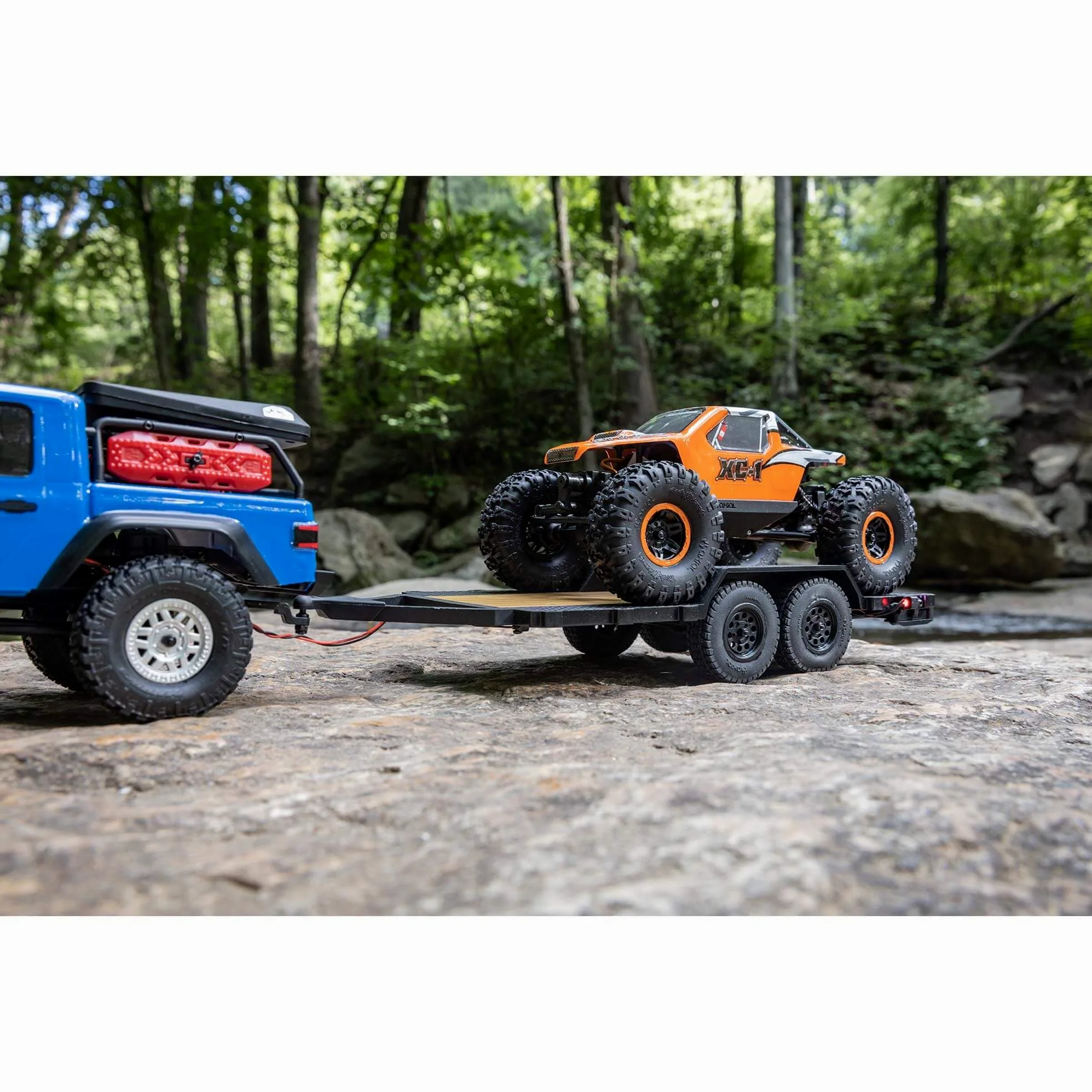 AXIAL SCX24 Remolque de vehículo de Cama Plana con Luces traseras LED: 1/24, AXI0009