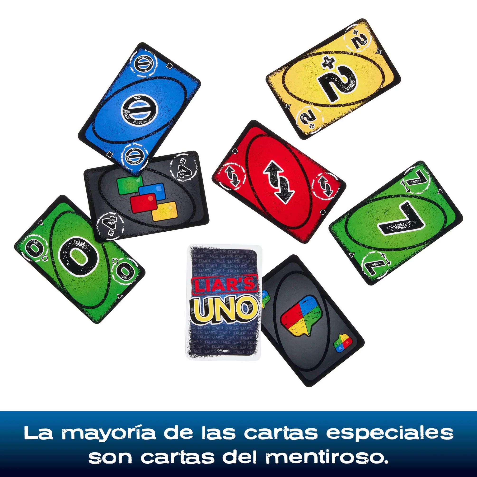 Mattel Games UNO del mentiroso Juego de cartas en lata para almacenamiento y transporte, para niños, adultos, noches en familia y fiestas, supera a los demás jugadores con mentiras y trucos, JLH68