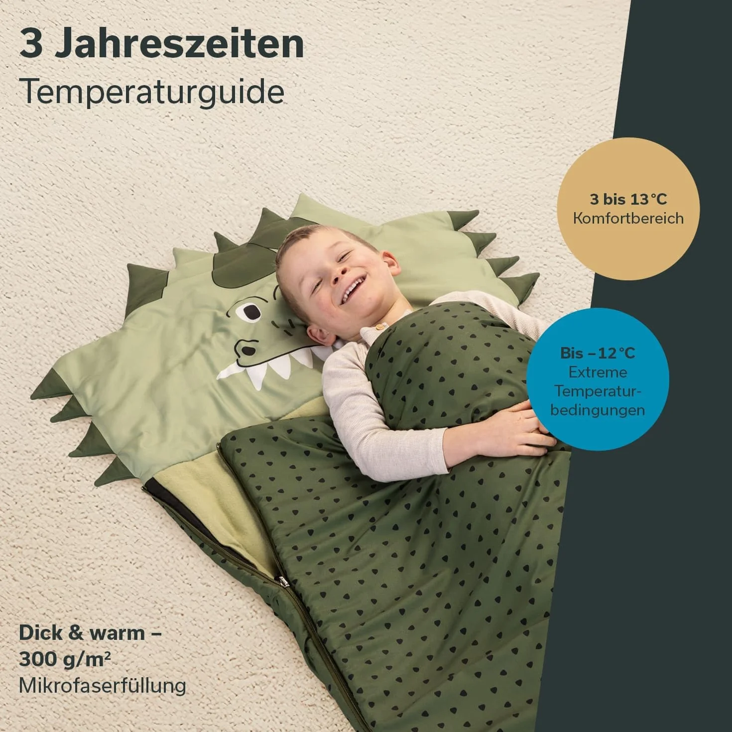 Skandika Saco de Dormir Infantil Soti | hasta 150 cm, de algodón, Lavable a máquina, Saco de Dormir para niños